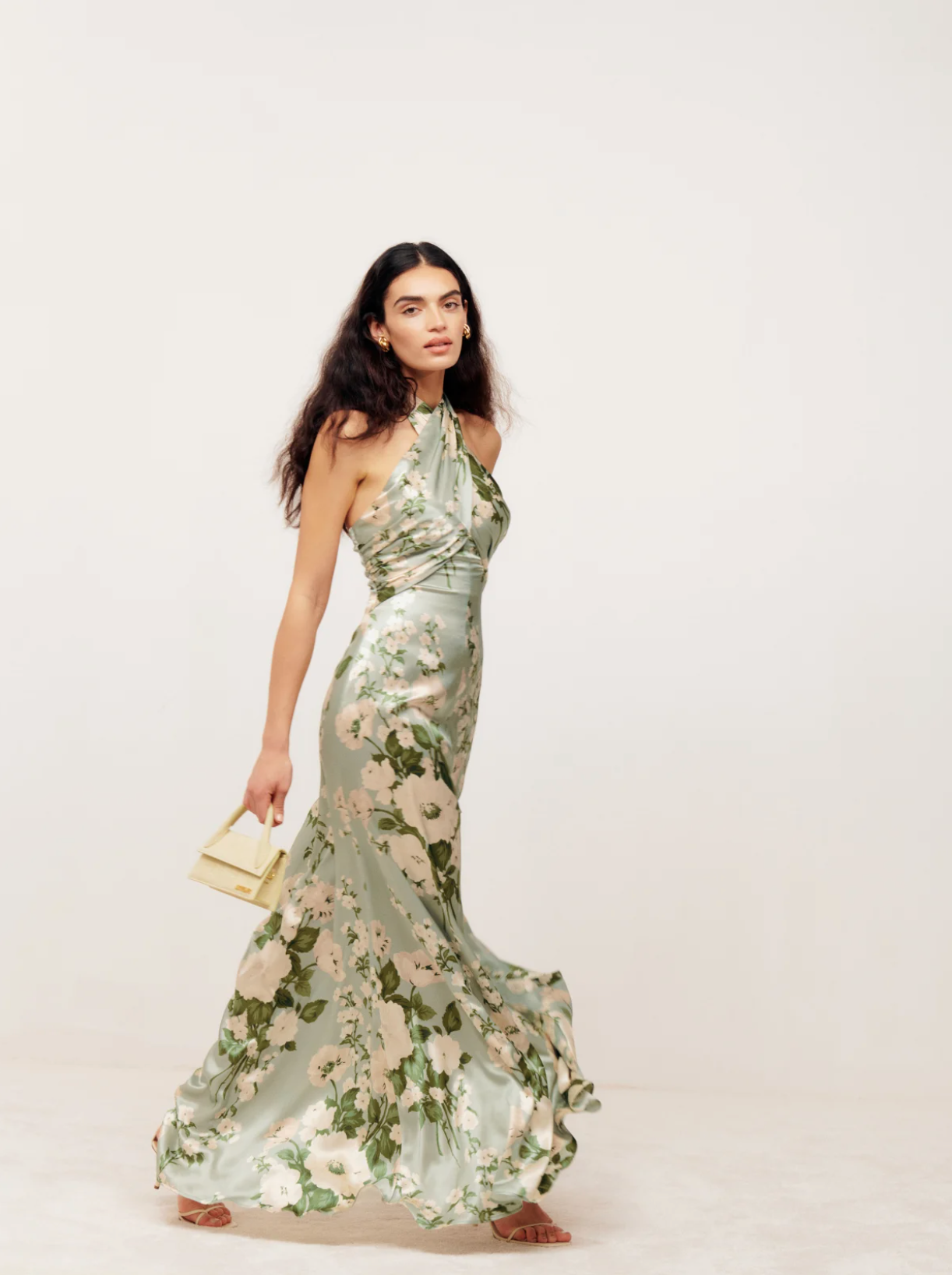 green silk dress reformation Reformation // Green Silk Jeany Dress – VSP Consignment main image 1