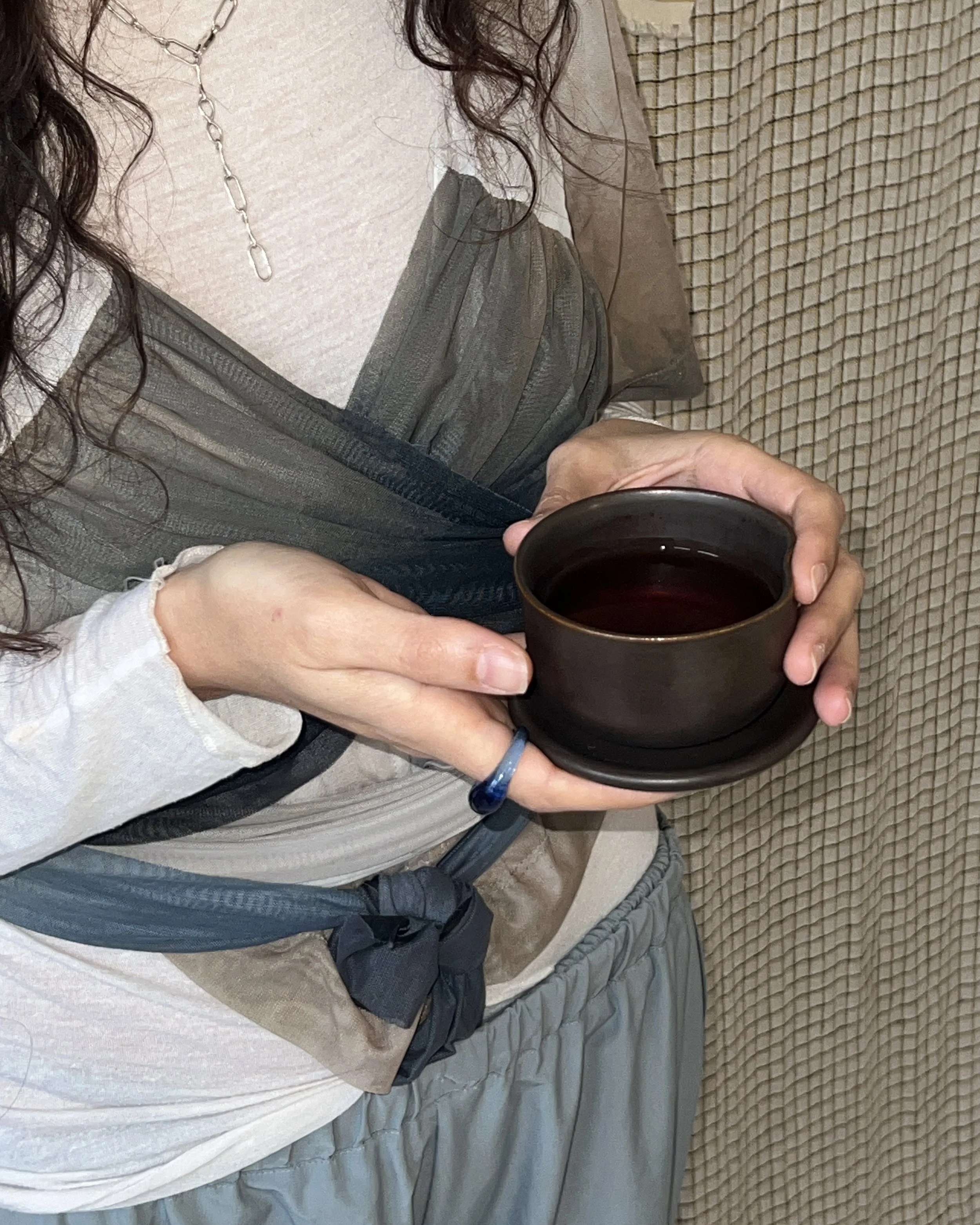 spiral cup and saucer- cacao