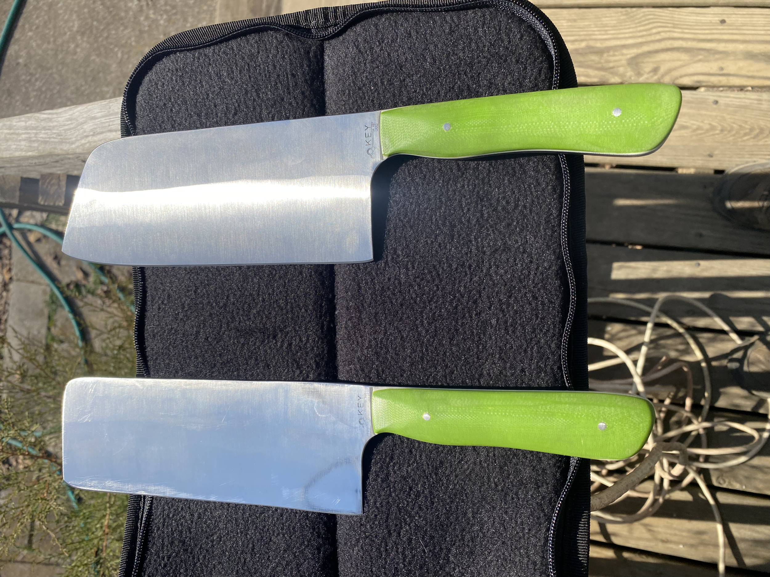 Nitro V Choppers with Green G10 Handles