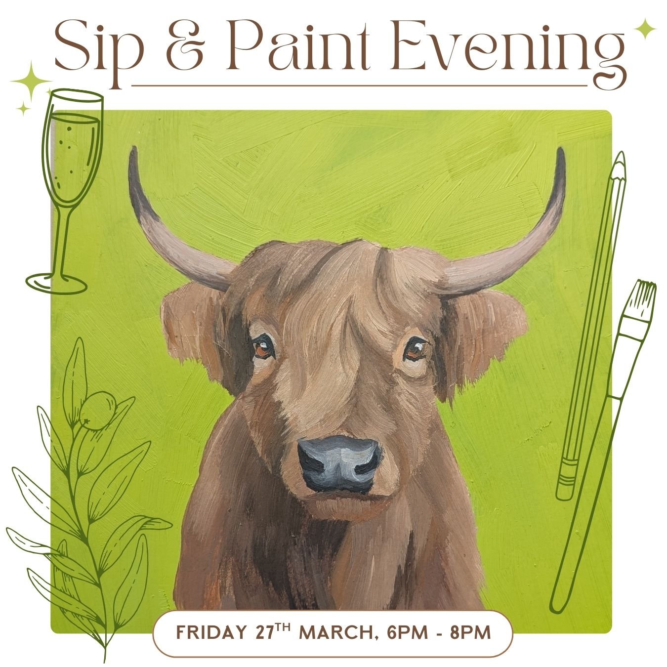Highland Cow SIp & Paint Poster (square).jpg
