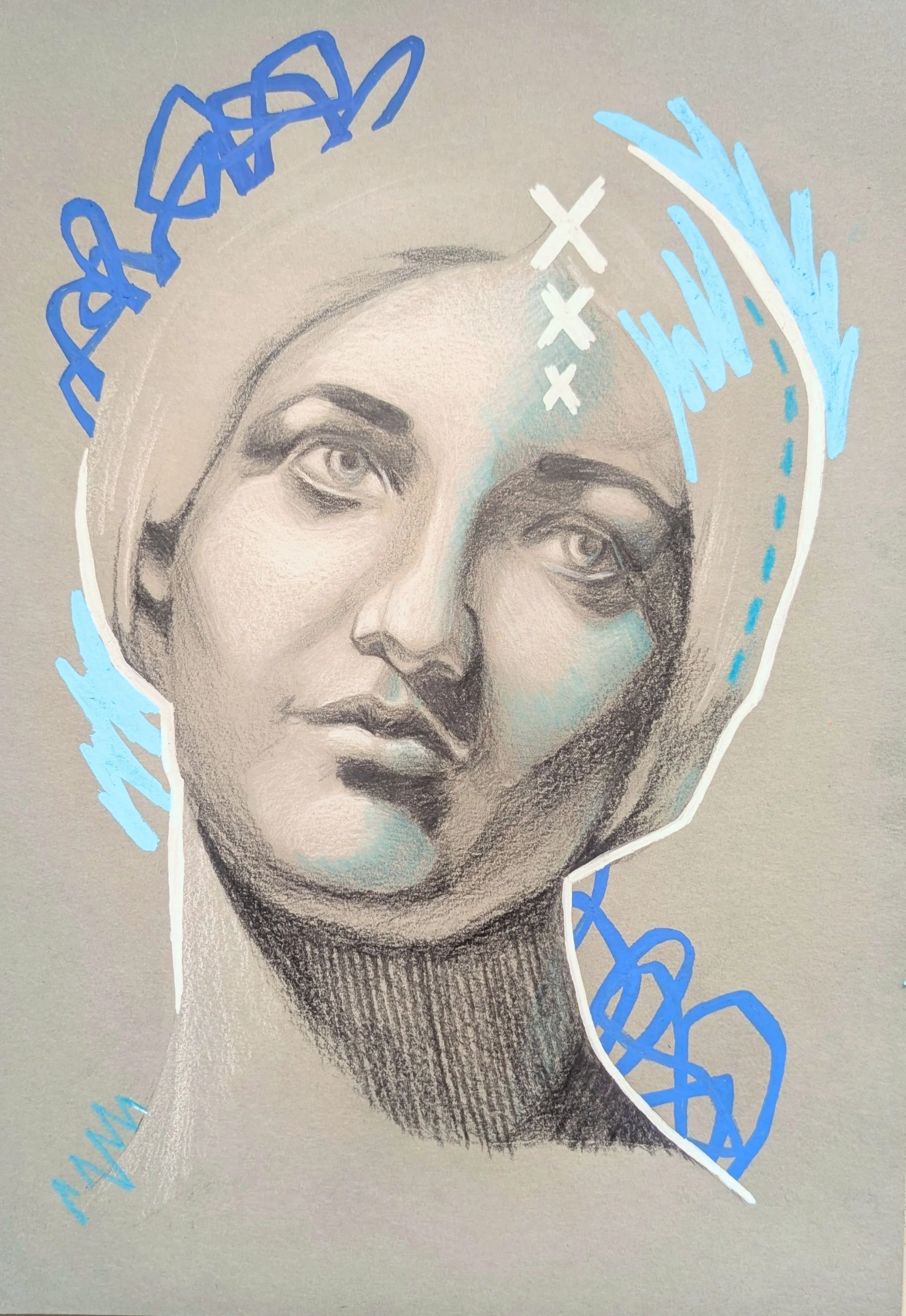 Timeless, 2025, Mixed media drawing, A4