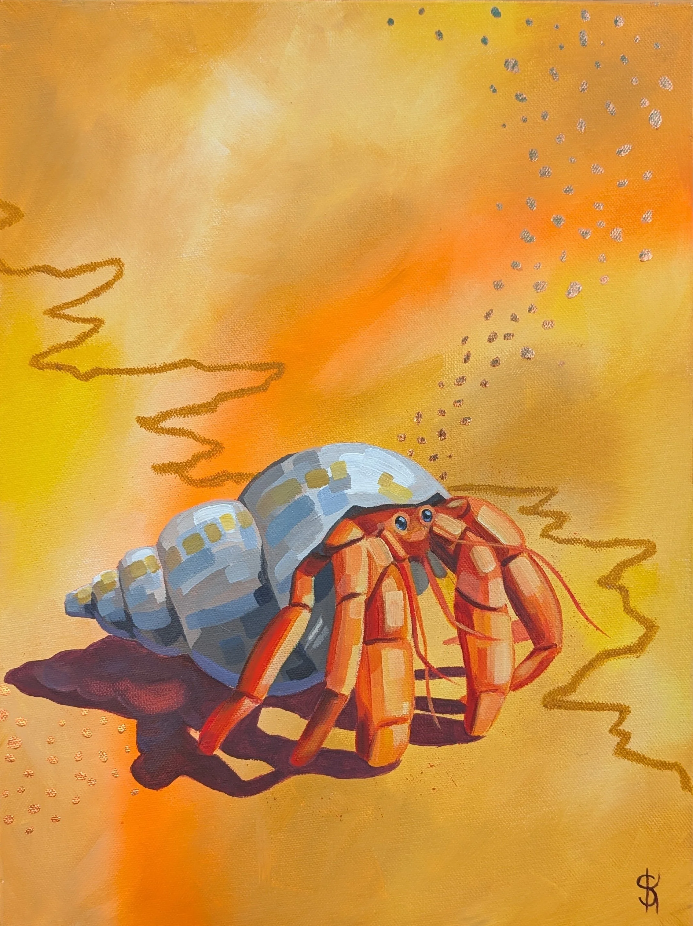 Beach Walk, 2025, mixed media on canvas