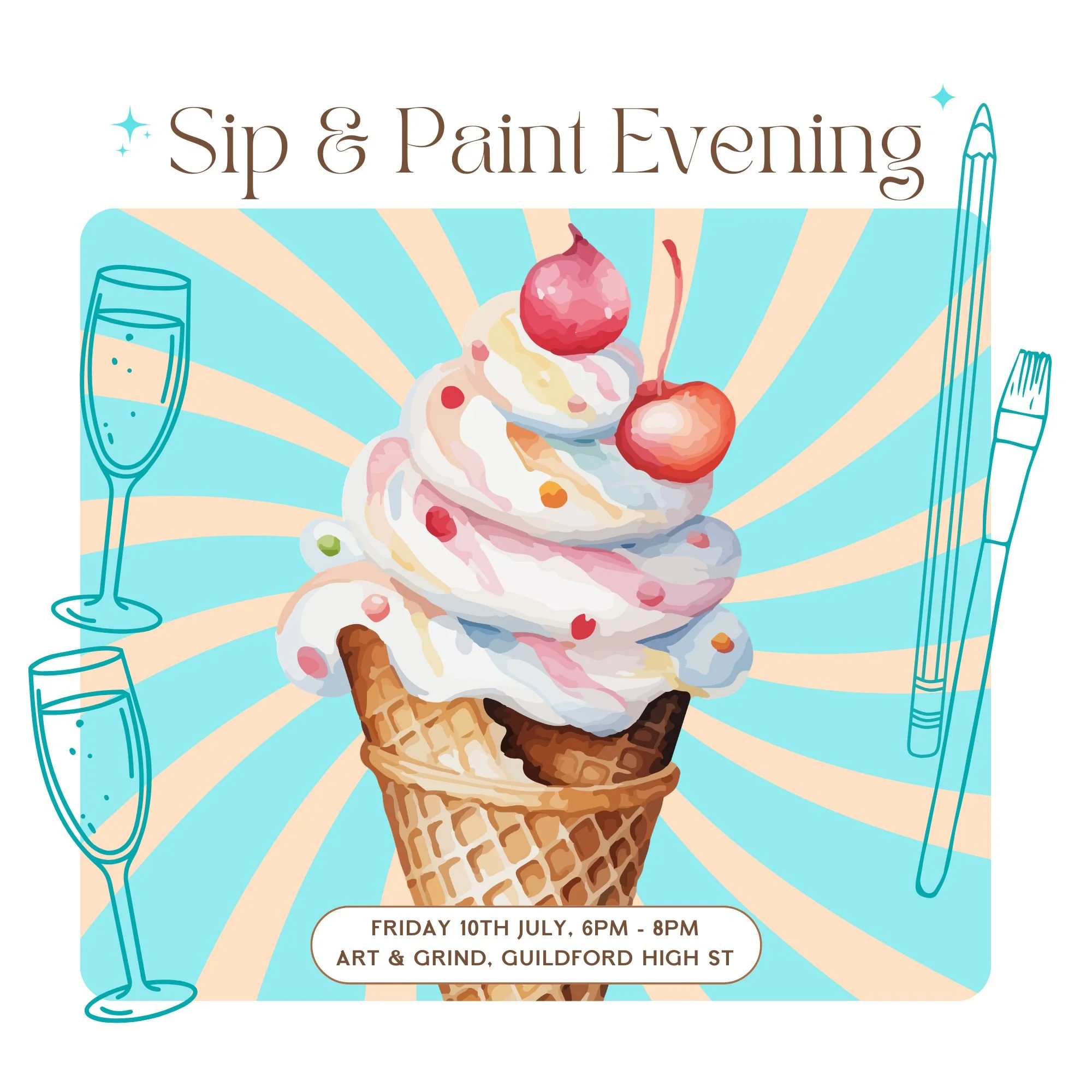 10th July Ice Cream Sip & Paint Poster square.jpg