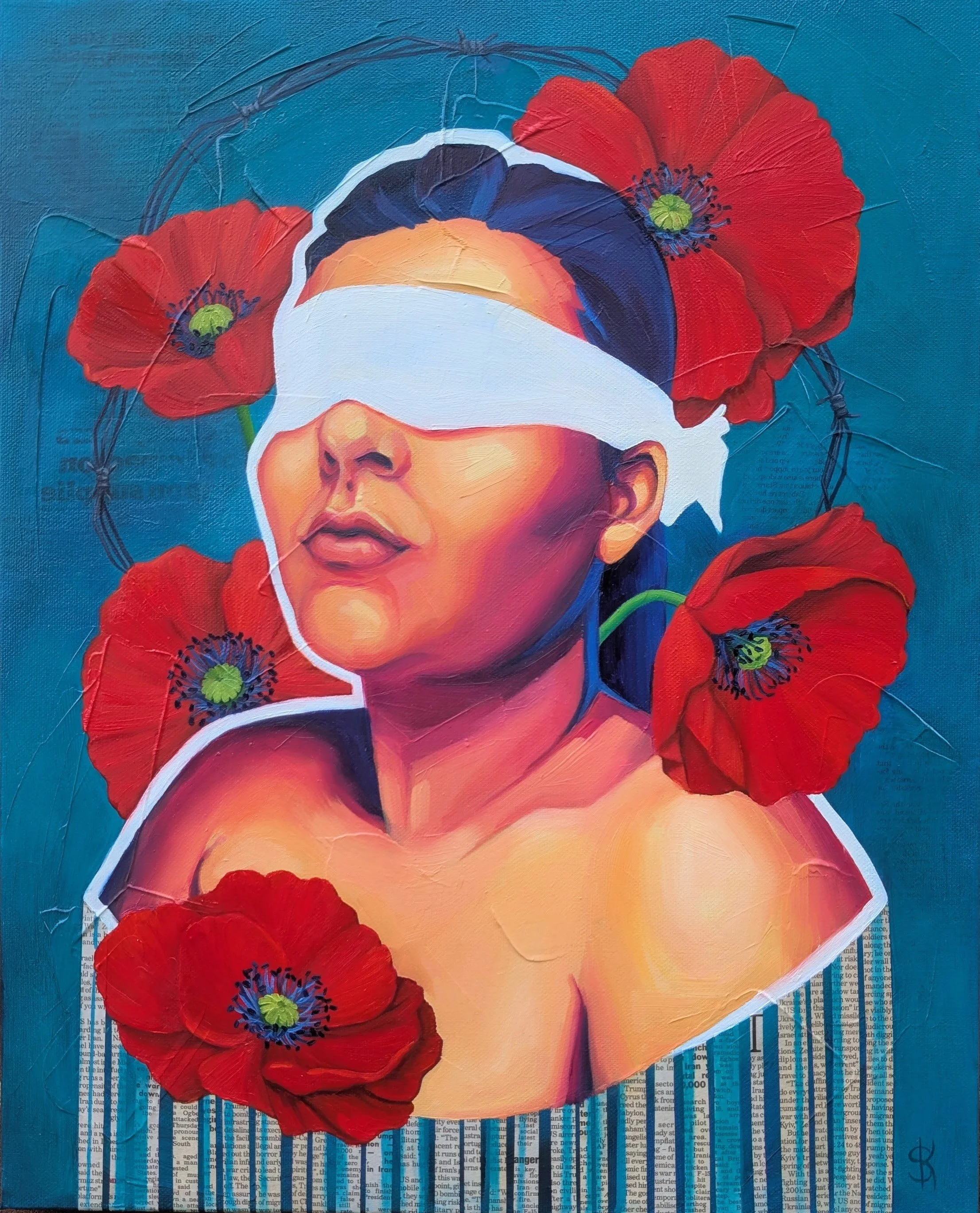 The Persistence of Hope, 2026, mixed media on canvas, 40 x 50 x 2cm