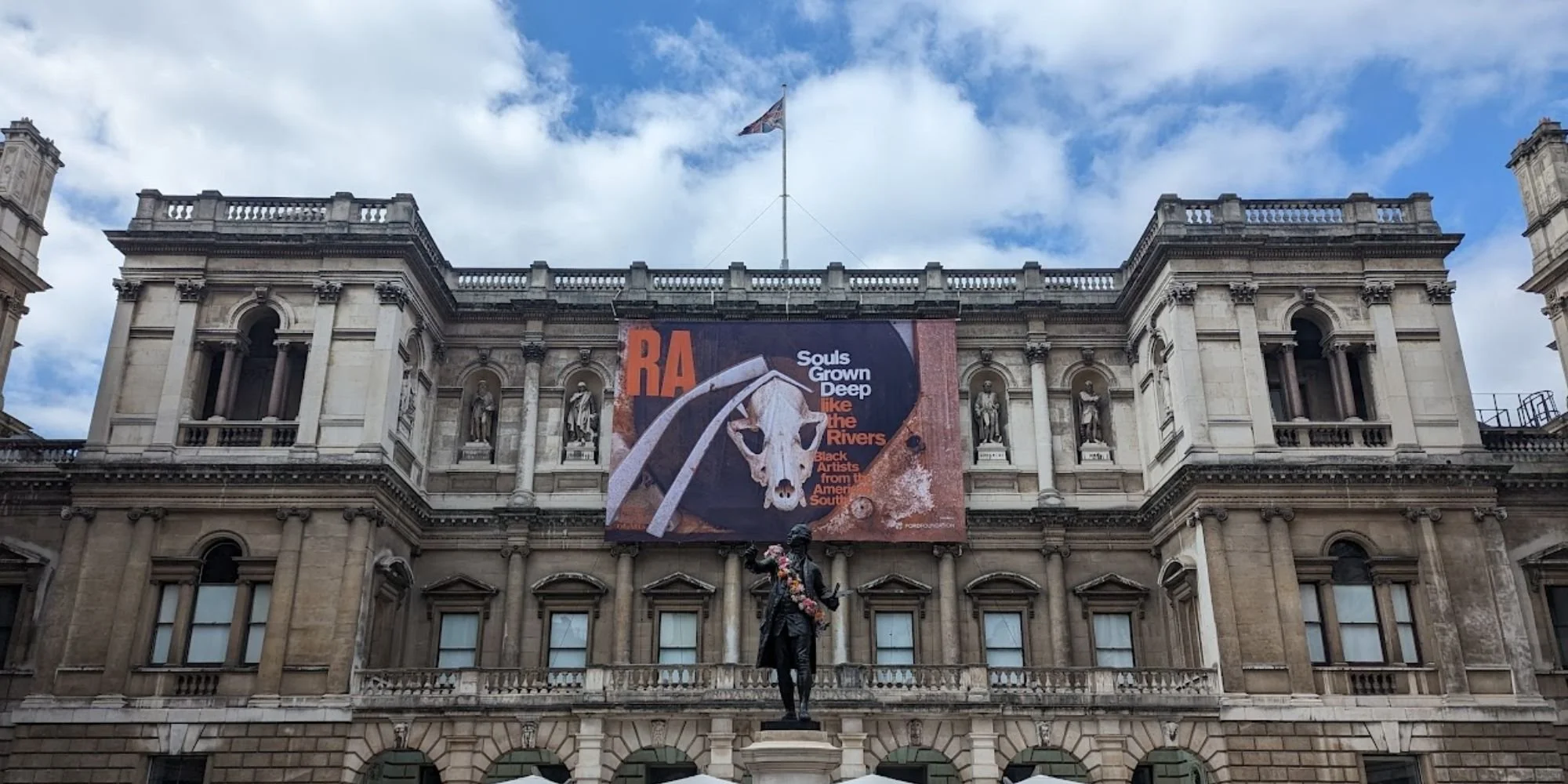 The exterior view of the Royal Academy of Arts building in London