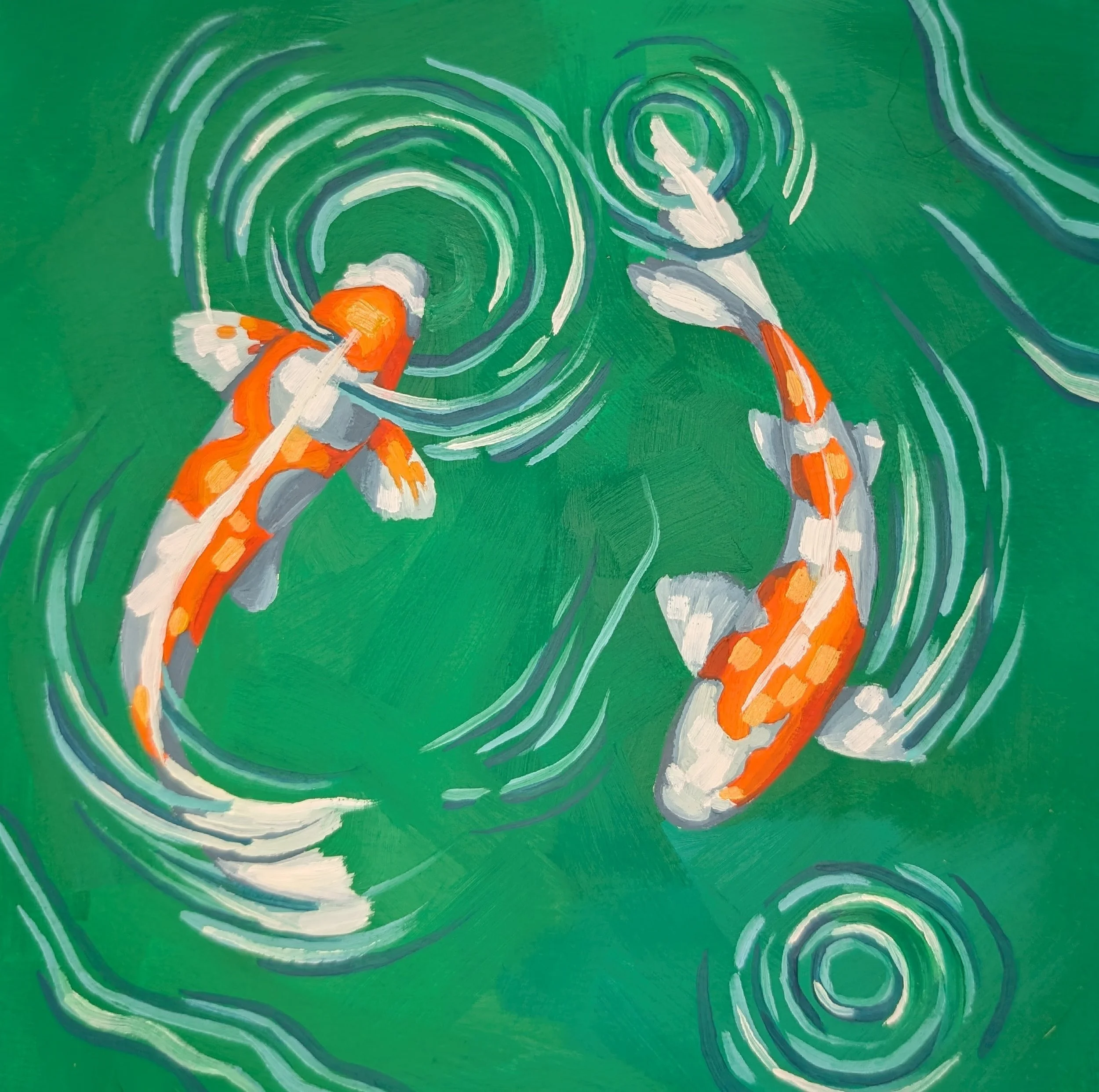 Playing koi