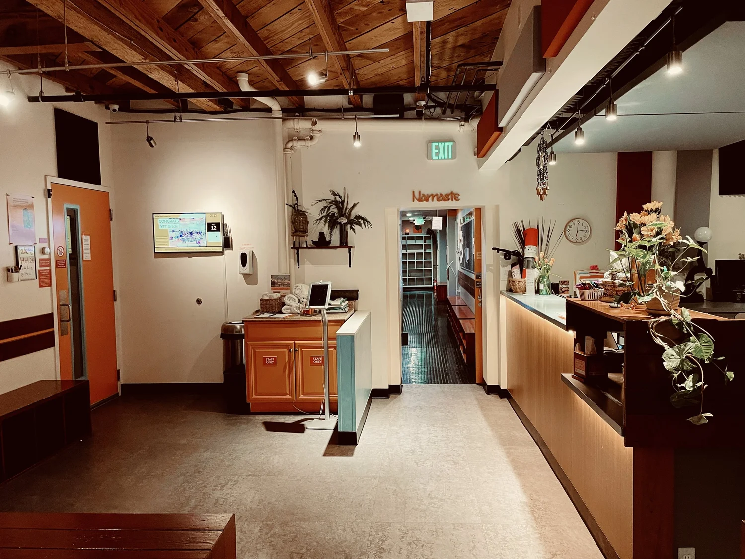 The lobby and front desk at Yoga Health Center