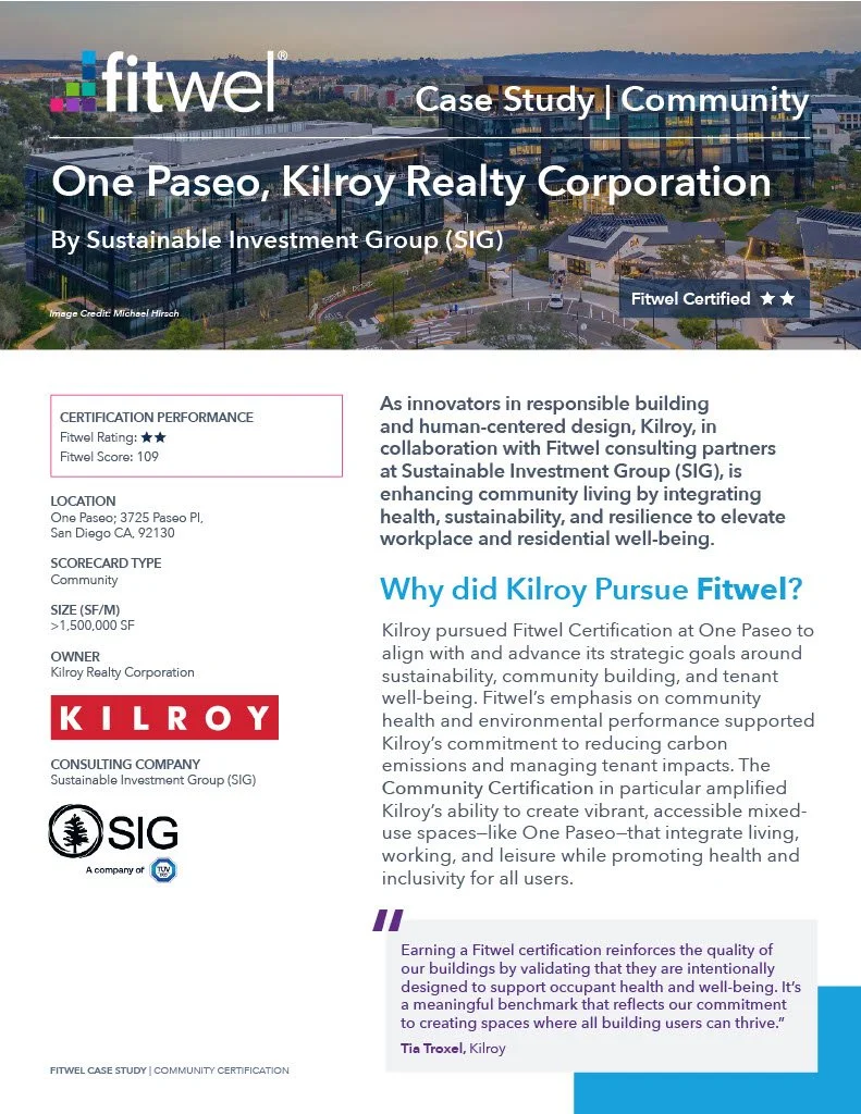 Fitwel Case Study: Kilroy Realty Corporation - One Paseo