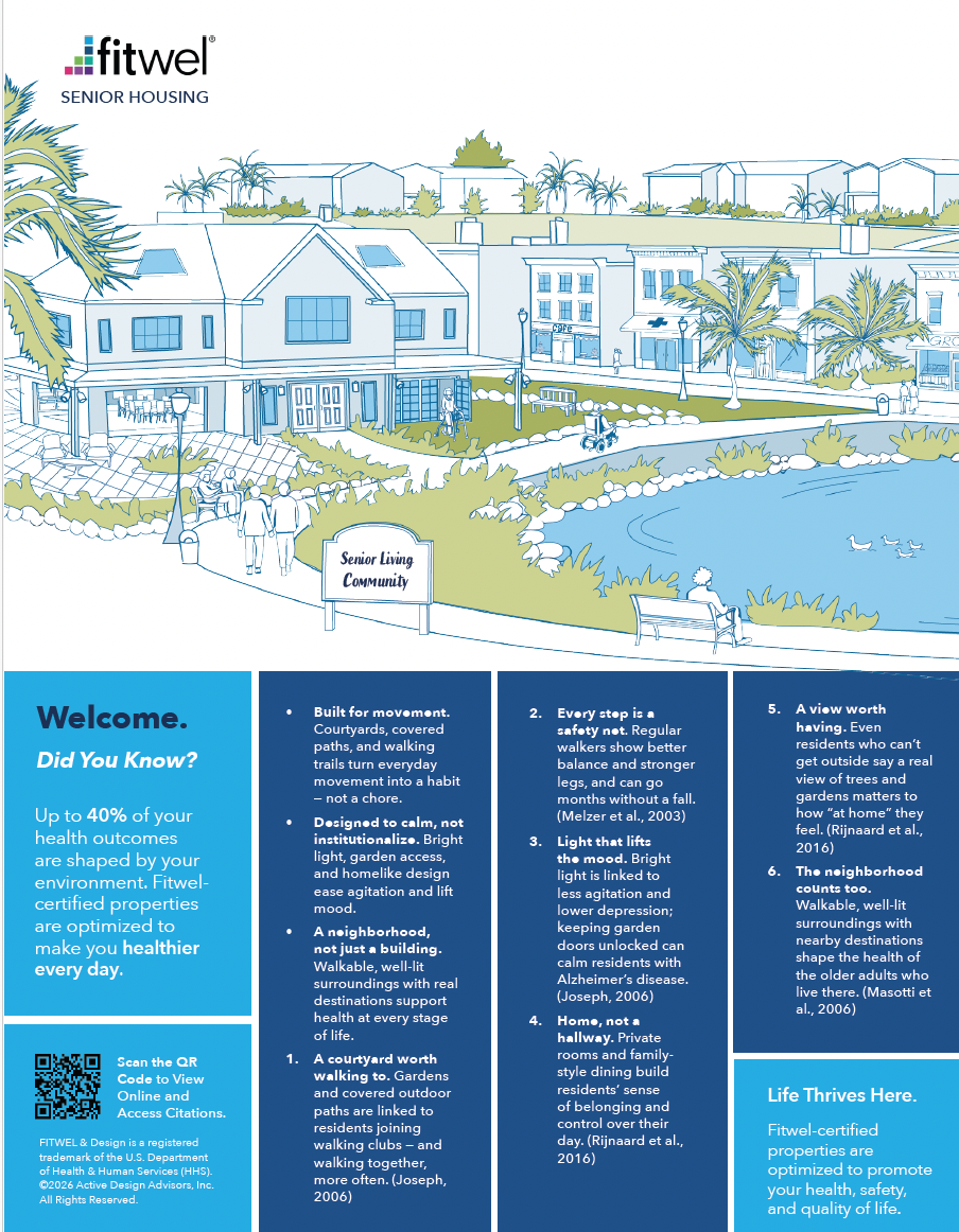 Fitwel Senior Housing One-Pager: Proven Benefits for Fitwel-Certified Senior Living