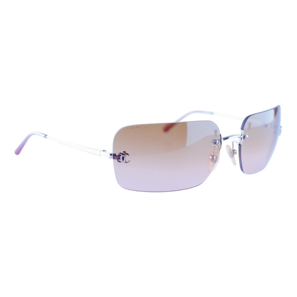 Chanel 4017 CC Logo Rimless Brown & Magenta Gradient Sunglasses