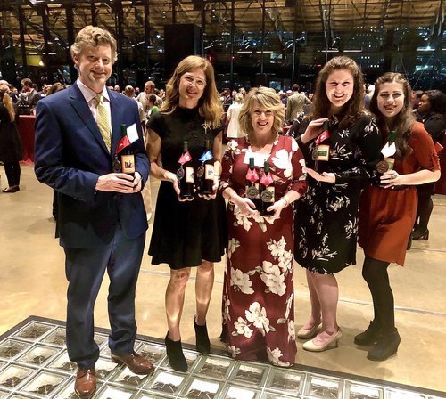 Chris, Andrea, Mary (Events Coordinator), Becca (Wine Tasting Guru), Addie