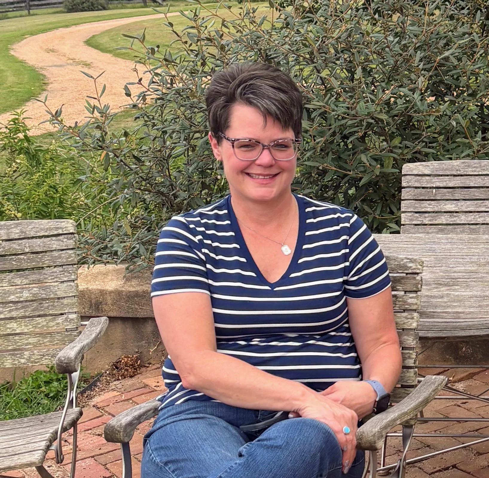 Gena's favorite activities: walking, a 30 minute nap, the color blue, the smell of freshly cut grass, the month of May, sharing the CV story, Chardonnay (summer) and Farmer's Reserve (winter).  She misses being carefree as a child but is a new Gigi a