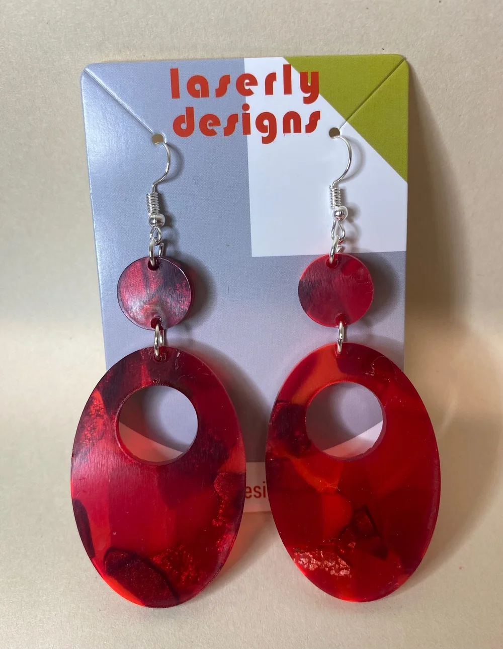 Paparazzi red cheap acrylic earrings