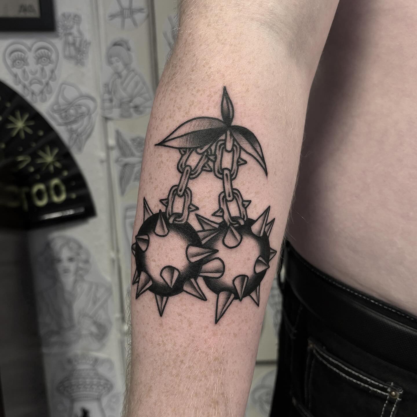 🍒🙌 thanks Aaron! Done @secretdoor_studio  #tattoo #tattoos #tattooed #tattooing #qttr #queertattooer #oldworkers #oldschool #oldschooltattoo #tradworkers #traditionaltattoo #gerfertattoo #dublin #cherries #cherriestattoo 
Thanks:
@dermalizepro