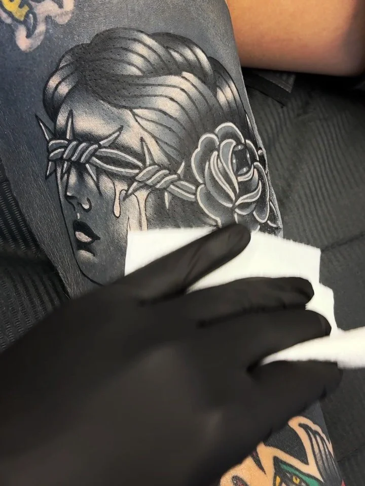 Thanks so much Phil! DM for bookings 🤘 done @secretdoor_studio #tattoo #whiteonblacktattoo #blastovertattoo #oldschooltattoo #traditionaltattoo #gerfertattoo #dublin