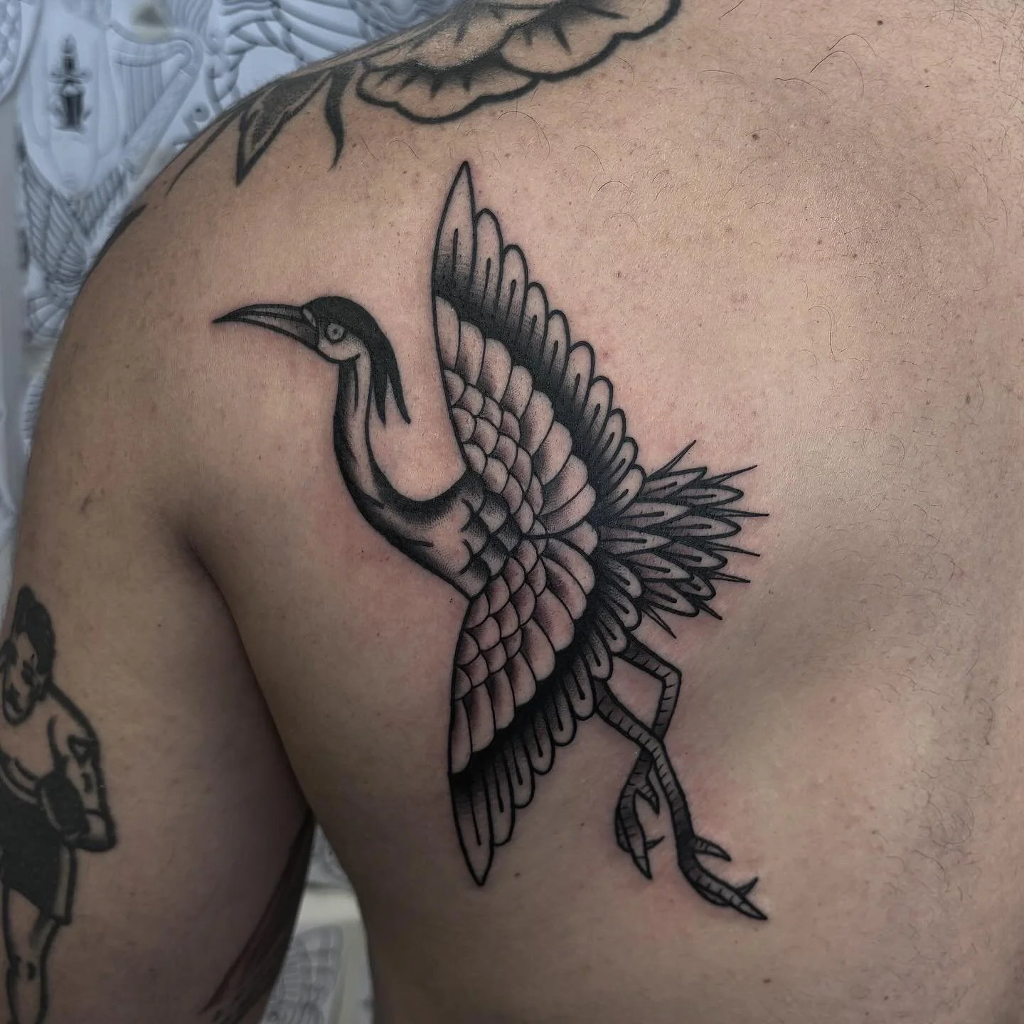 Heron for Marlon 🫶 done @secretdoor_studio DM to book! #tattoo #gerfertattoo #herontattoo