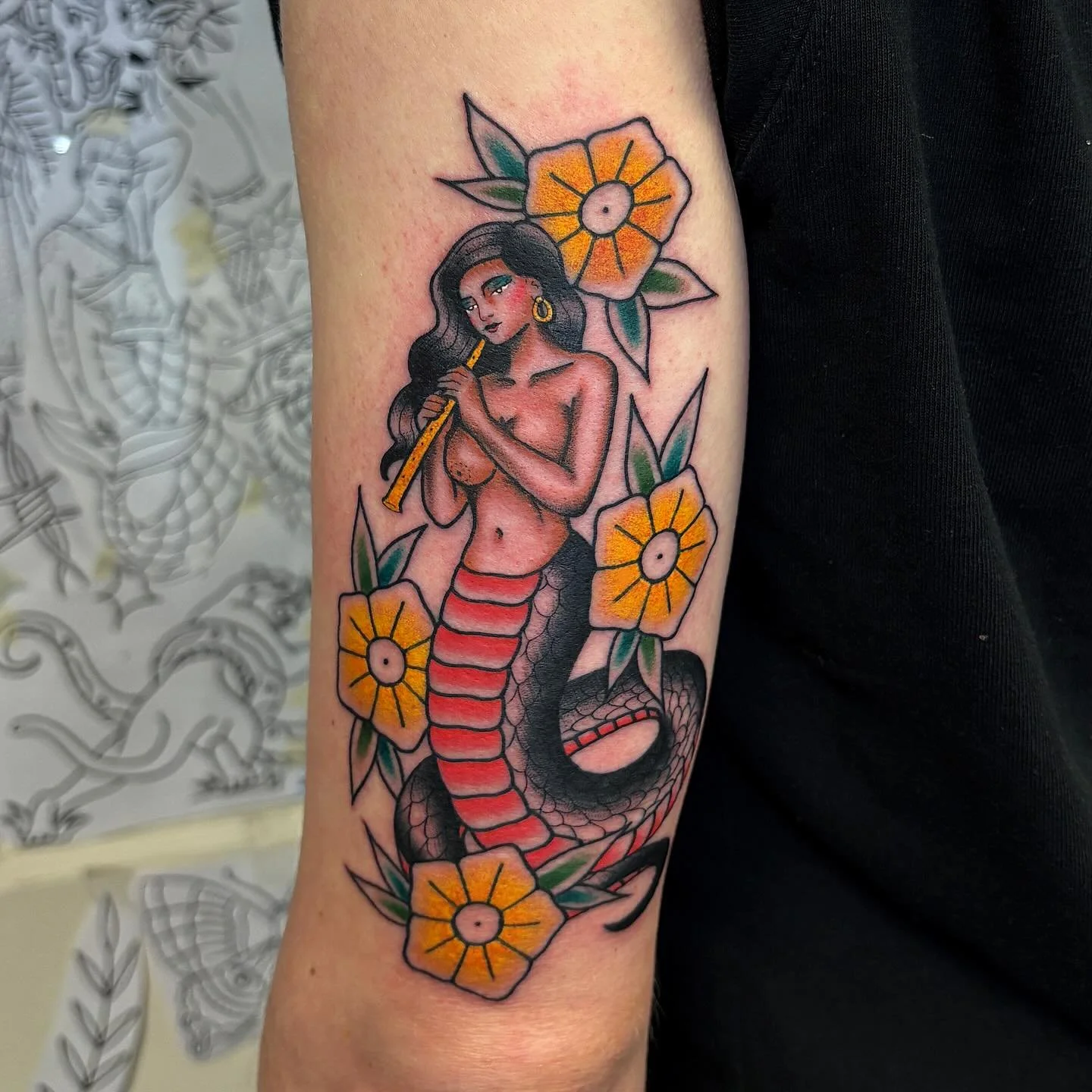 Fun one for Enda! Thanks so much! Done @secretdoor_studio 🫶 DM for Bookings! #tattoo #gerfertattoo #traditionaltattoo #oldschooltattoo