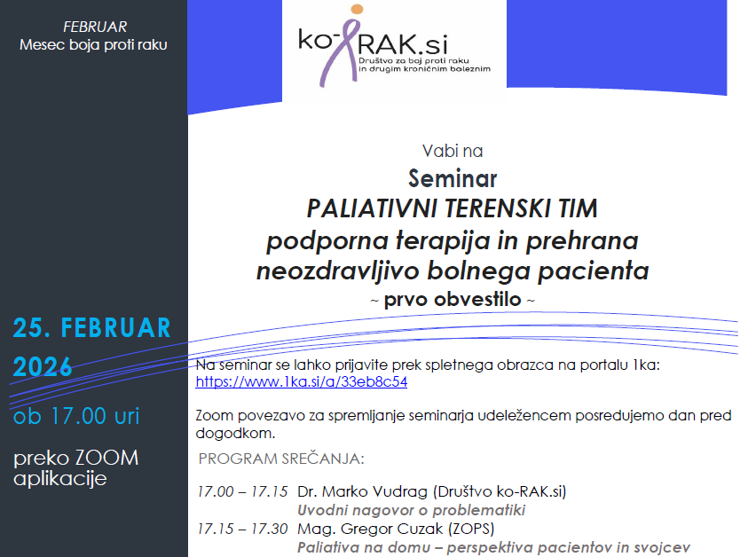 ZOPS sodeluje na strokovnem seminarju: Paliativni terenski tim