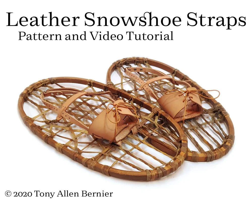 Leather snow shoe straps pattern.