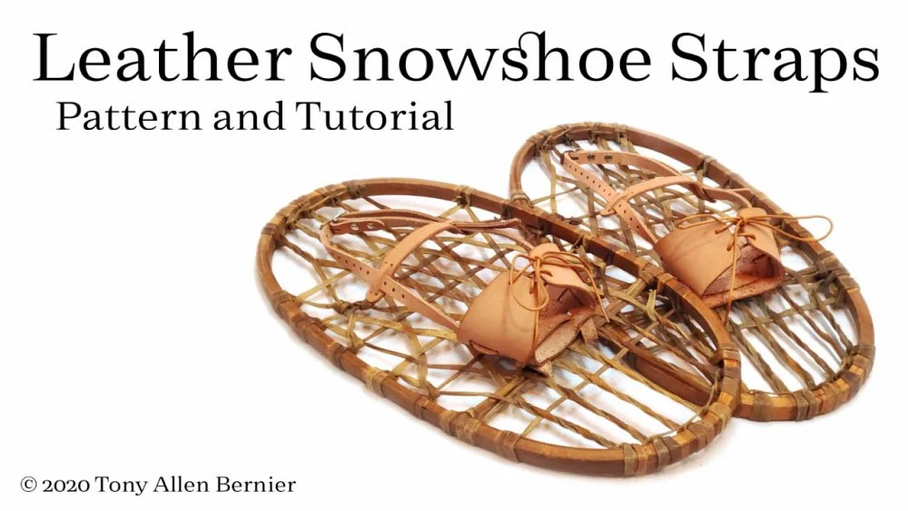 Leather snow shoe straps pattern.