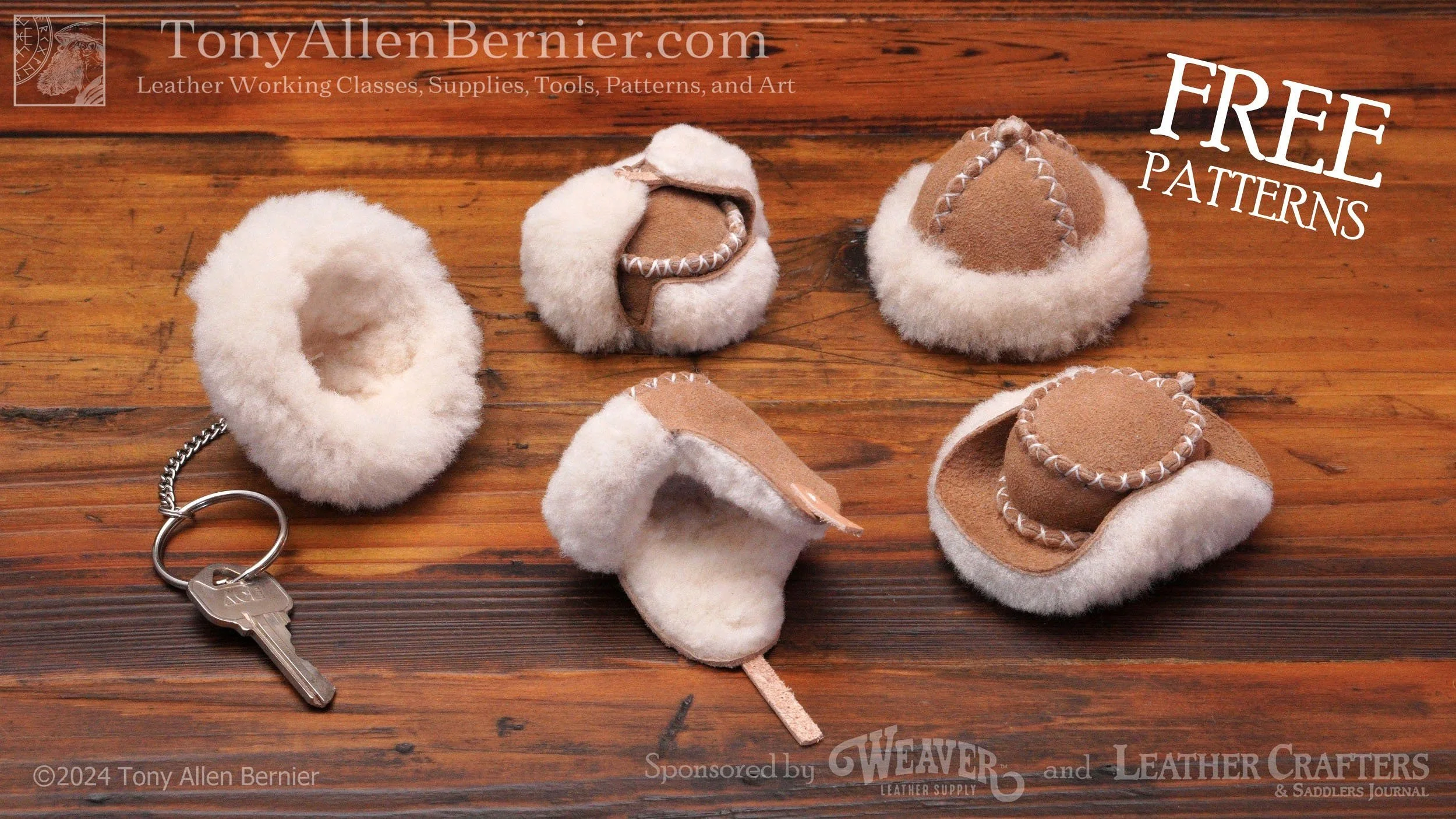 How to make sheepskin hat keychains with kit style leathercraft