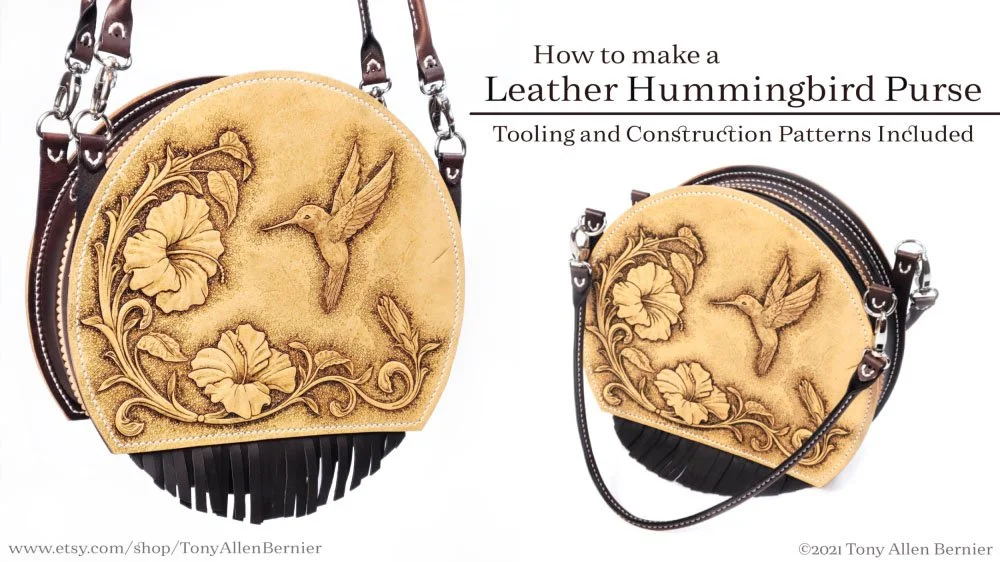 Tooled leather purse.