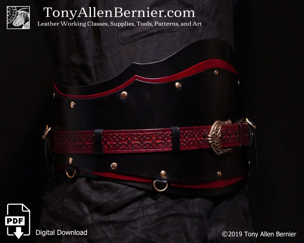 Leather kidney belt pattern.