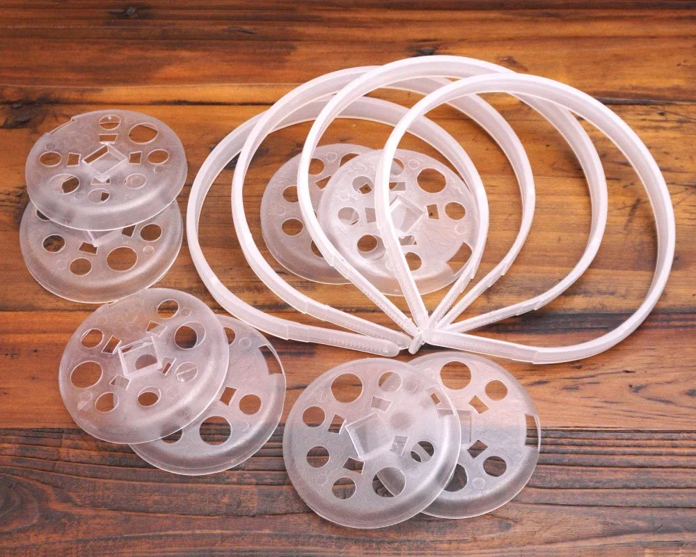 Plastic earmuff inserts.