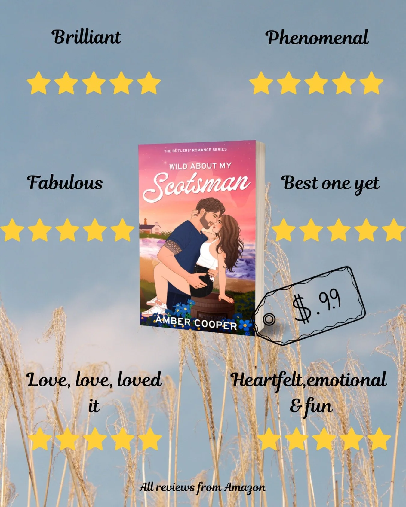 Real things that real people said about Wild About my Scotsman. And those were just from the title bit Amazon makes you write. 💖
99p/c sale ends today, 2nd September. Grab it now!