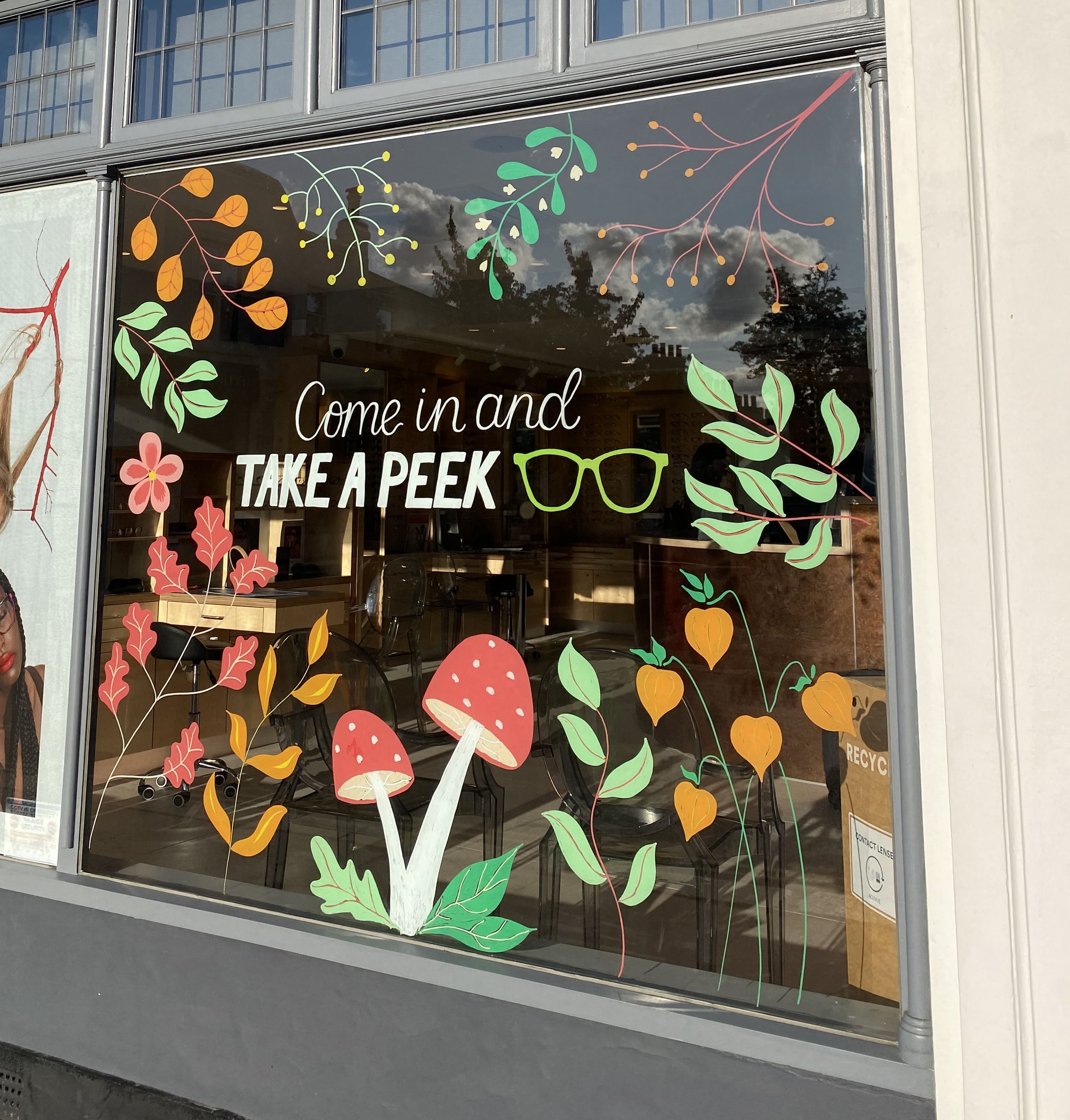 Autumn window illustration