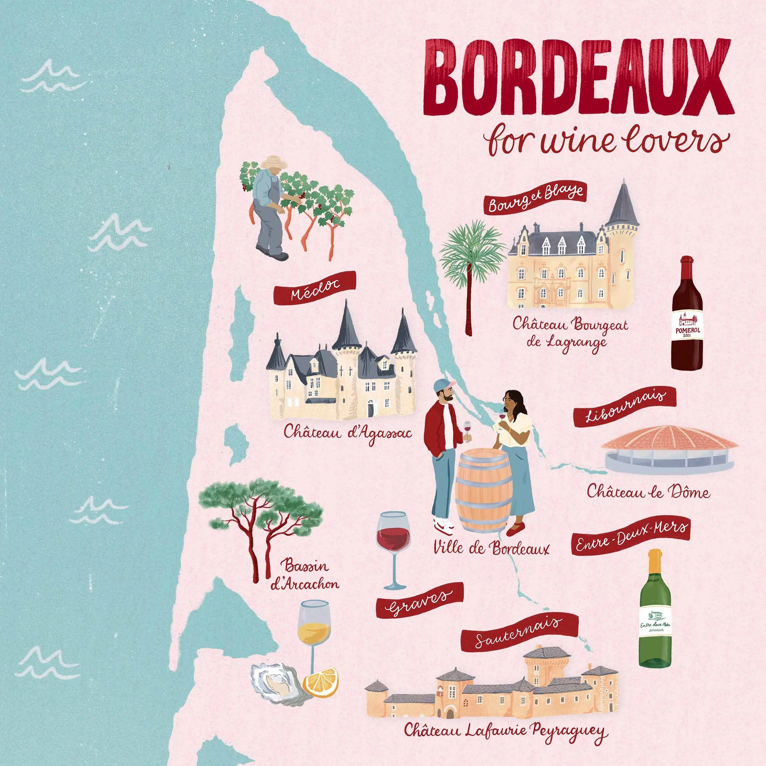 Bordeaux wine map