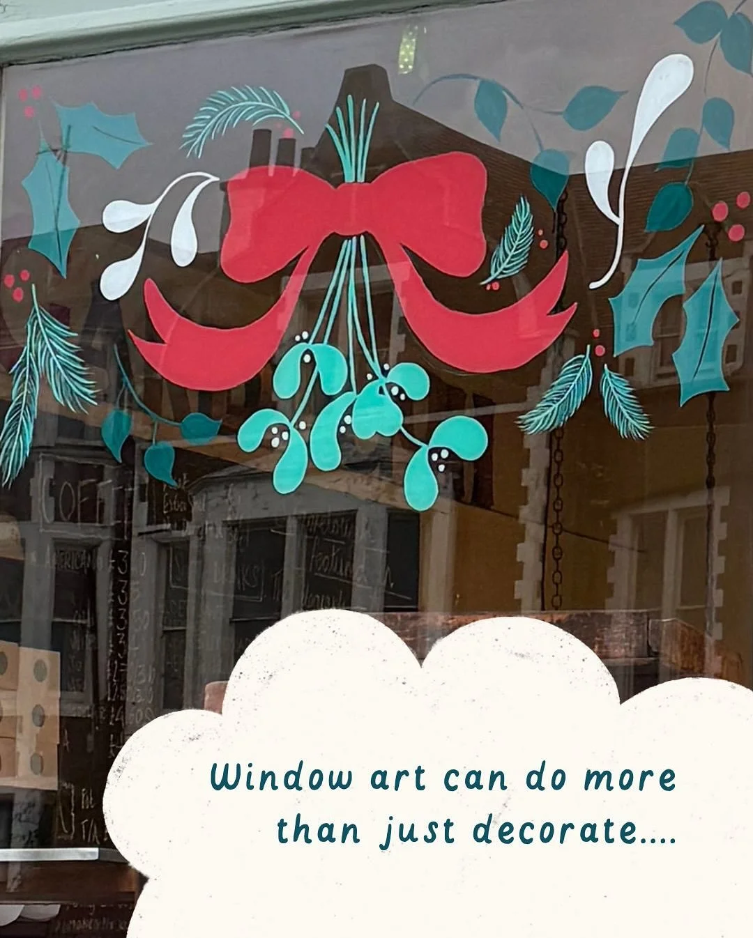 More than just a pretty picture…. Here are a few ways your window art can work harder for you 🎨
1. Build trust by showcasing your values - let your windows tell passers-by what you stand for.
2. Put your products in the picture - a great op