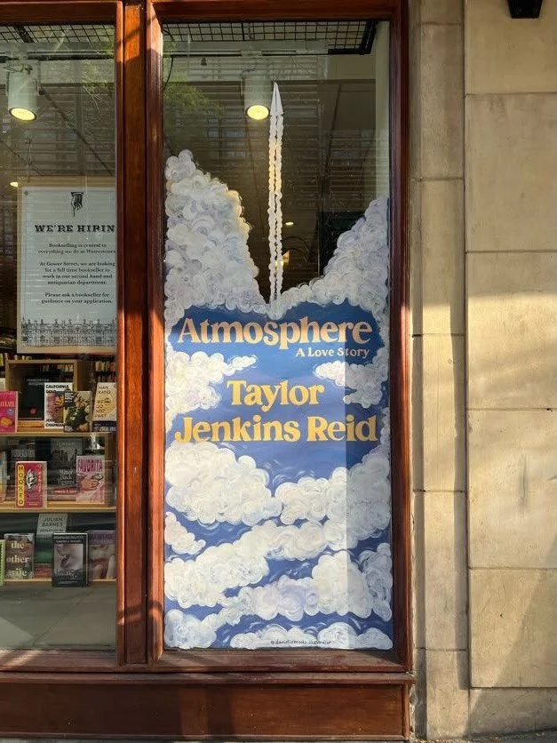 ATMOSPHERE by @tjenkinsreid ☁️🩵🚀

I was thrilled to be invited to recreate this iconic book cover in the window of the equally iconic @waterstonesgowerstreet to celebrate the paperback edition which is out today! 

Thanks to @hanzhen_wu for capturi