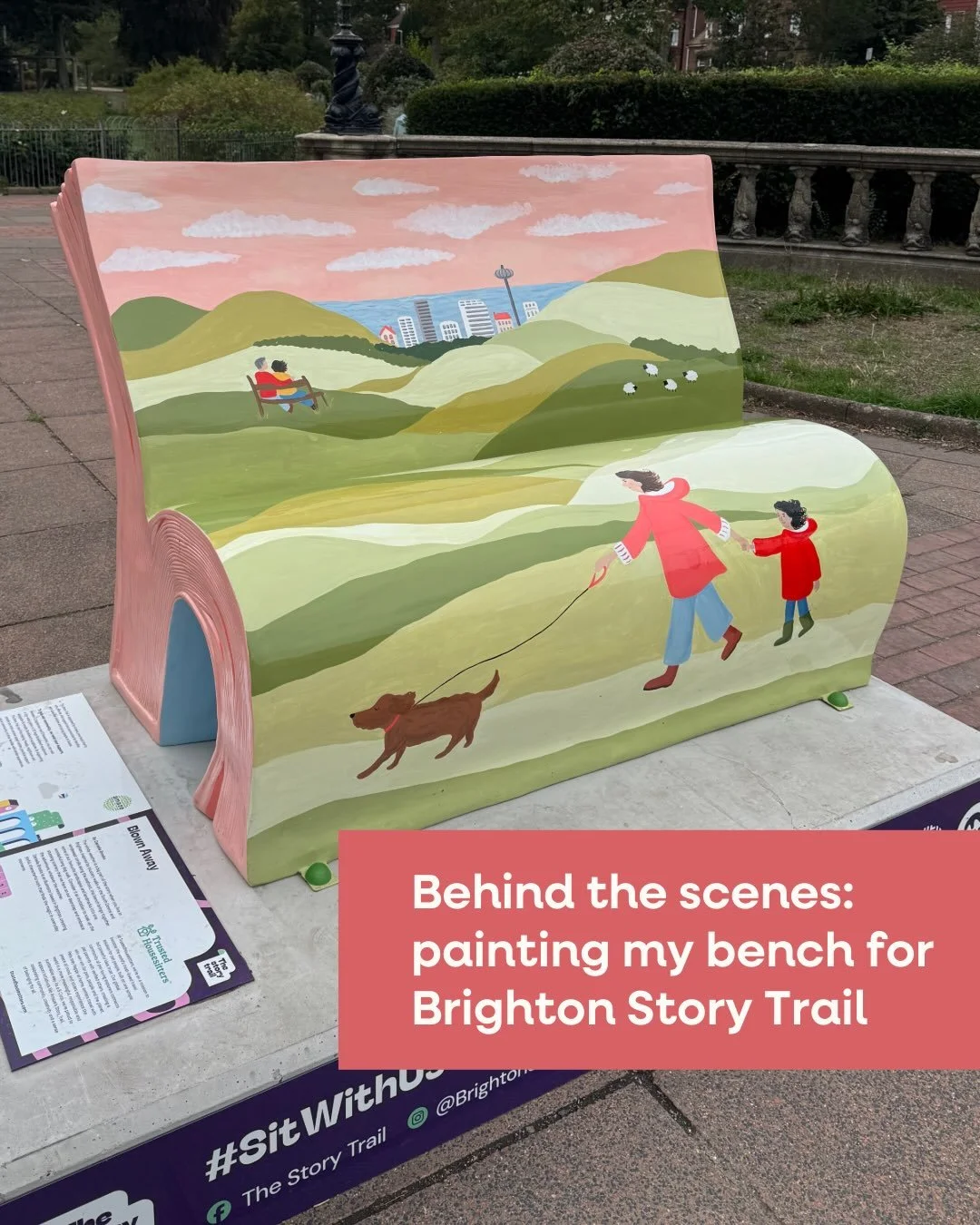 A peek behind the scenes of painting my book bench for the @brightonstorytrail 

From submitting my design back in January, to seeing it out in the wild last week. A personal highlight for me has been working alongside so many talented artists who al