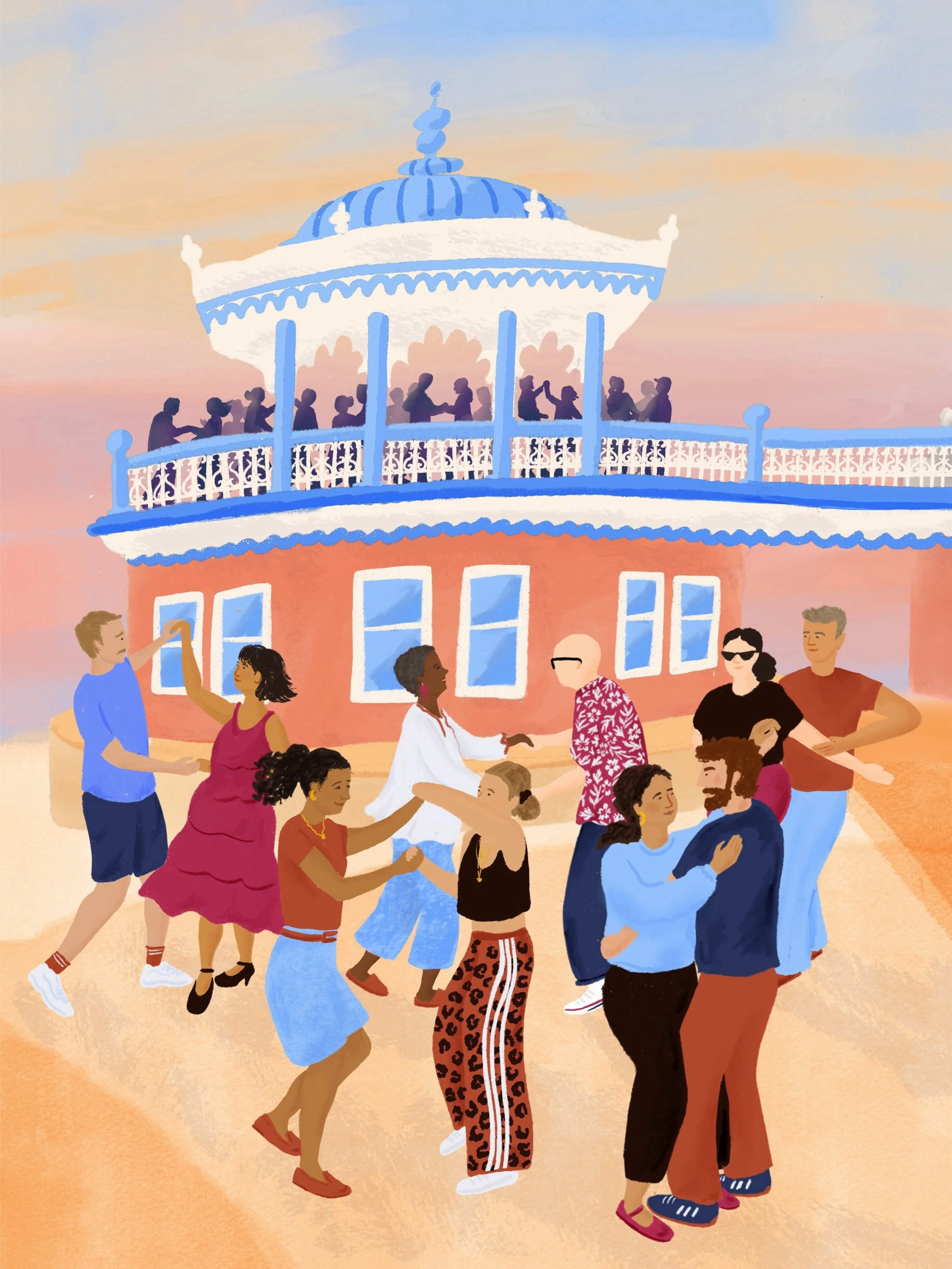 Inspired by the especially beautiful skies this time of year, and the amazing dancers down on the bandstand🕺

Working away on lots of pieces for winter markets, more on that soon!