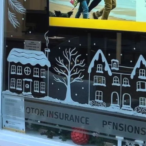 Local themed window art for MFU Sevenoaks