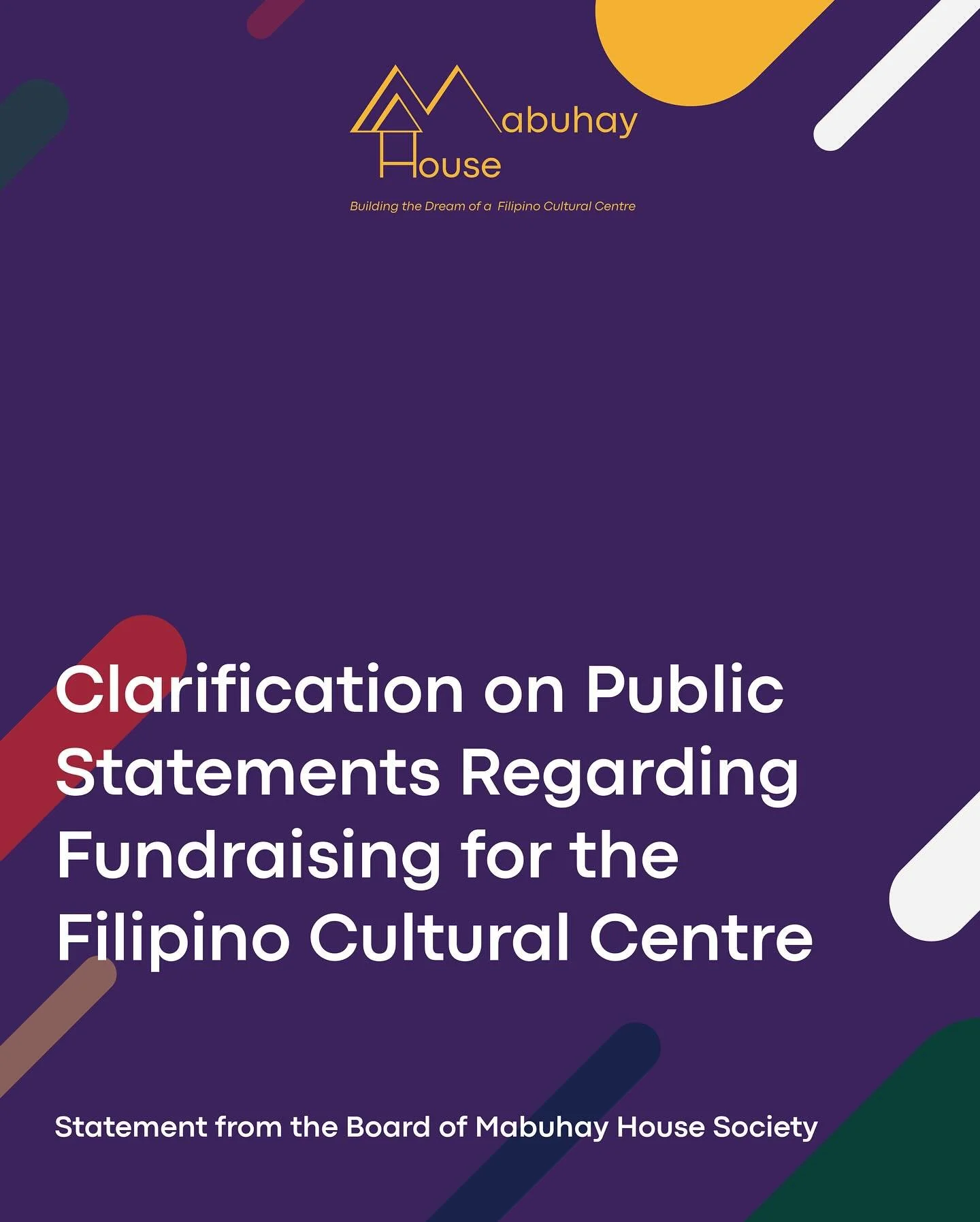 𝗖𝗹𝗮𝗿𝗶𝗳𝗶𝗰𝗮𝘁𝗶𝗼𝗻 𝗼𝗻 𝗣𝘂𝗯𝗹𝗶𝗰 𝗦𝘁𝗮𝘁𝗲𝗺𝗲𝗻𝘁𝘀 𝗥𝗲𝗴𝗮𝗿𝗱𝗶𝗻𝗴 𝗙𝘂𝗻𝗱𝗿𝗮𝗶𝘀𝗶𝗻𝗴 𝗳𝗼𝗿 𝘁𝗵𝗲 𝗙𝗶𝗹𝗶𝗽𝗶𝗻𝗼 𝗖𝘂𝗹𝘁𝘂𝗿𝗮𝗹 𝗖𝗲𝗻𝘁𝗿𝗲
𝗦𝘁𝗮𝘁𝗲𝗺𝗲𝗻𝘁 𝗳𝗿𝗼𝗺 𝘁𝗵𝗲 𝗕𝗼𝗮𝗿𝗱 𝗼𝗳 𝗠𝗮𝗯𝘂𝗵𝗮𝘆 𝗛𝗼𝘂𝘀𝗲 𝗦𝗼