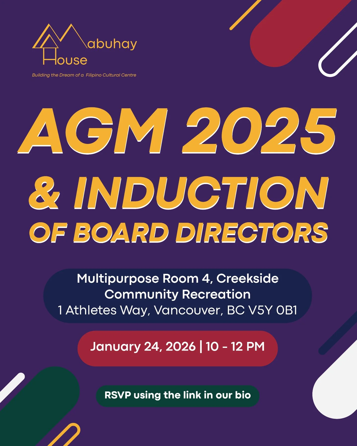 ✨ 𝑴𝒂𝒃𝒖𝒉𝒂𝒚 𝑯𝒐𝒖𝒔𝒆 𝑺𝒐𝒄𝒊𝒆𝒕𝒚 𝑨𝑮𝑴 𝟐𝟎𝟐𝟓 &amp; 𝑰𝒏𝒅𝒖𝒄𝒕𝒊𝒐𝒏 𝒐𝒇 𝑩𝒐𝒂𝒓𝒅 𝑫𝒊𝒓𝒆𝒄𝒕𝒐𝒓𝒔 ✨

We invite our community, partners, and supporters to join us for the Mabuhay House Society Annual General Meeting and the formal