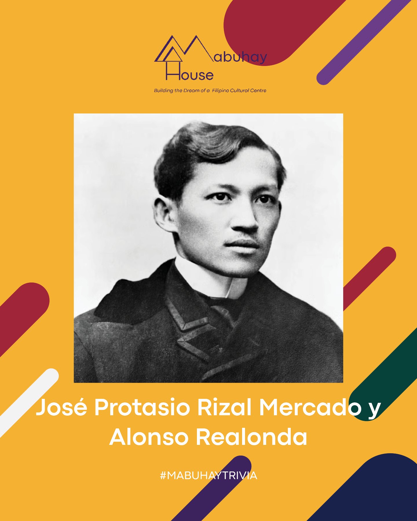 🅜🅐🅑🅤🅗🅐🅨 🅣🅡🅘🅥🅘🅐: Dr. Jos&eacute; Rizal

𝗗𝗿. 𝗝𝗼𝘀&eacute; 𝗥𝗶𝘇𝗮𝗹 was a writer, doctor, and intellectual whose life became an act of resistance. Through Noli Me Tangere and El Filibusterismo, he exposed the corruption of Spanish col