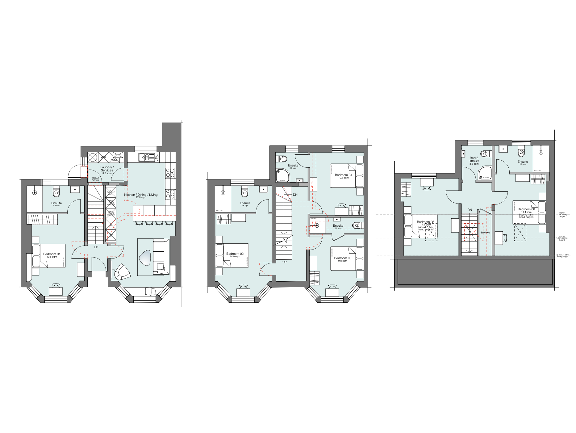 6 bed hmo conversion floor plans brixton