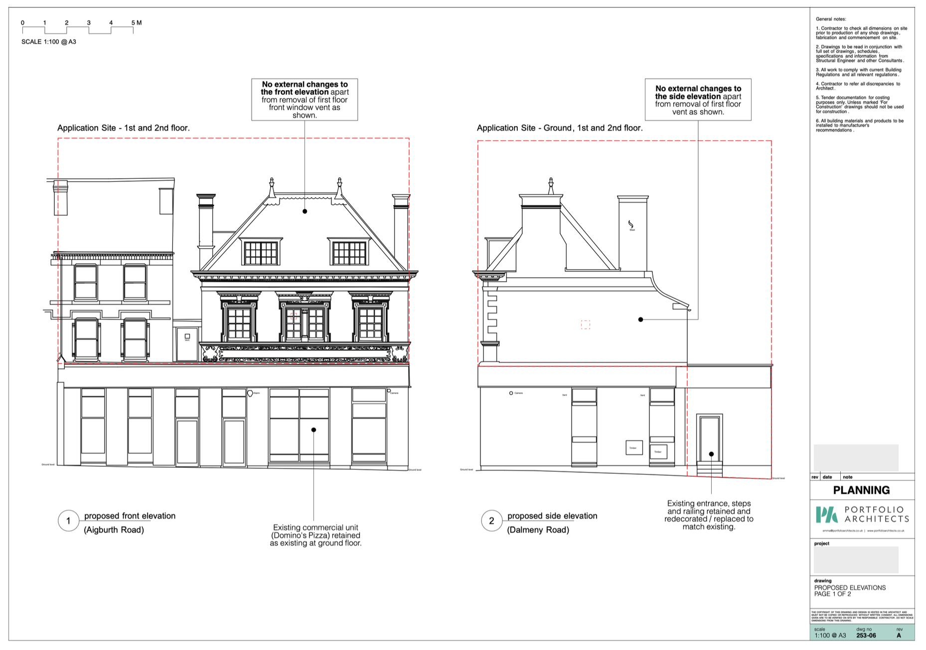 Proposed elevations for a commercial to 6 bedroom HMO conversion in Liverpool.