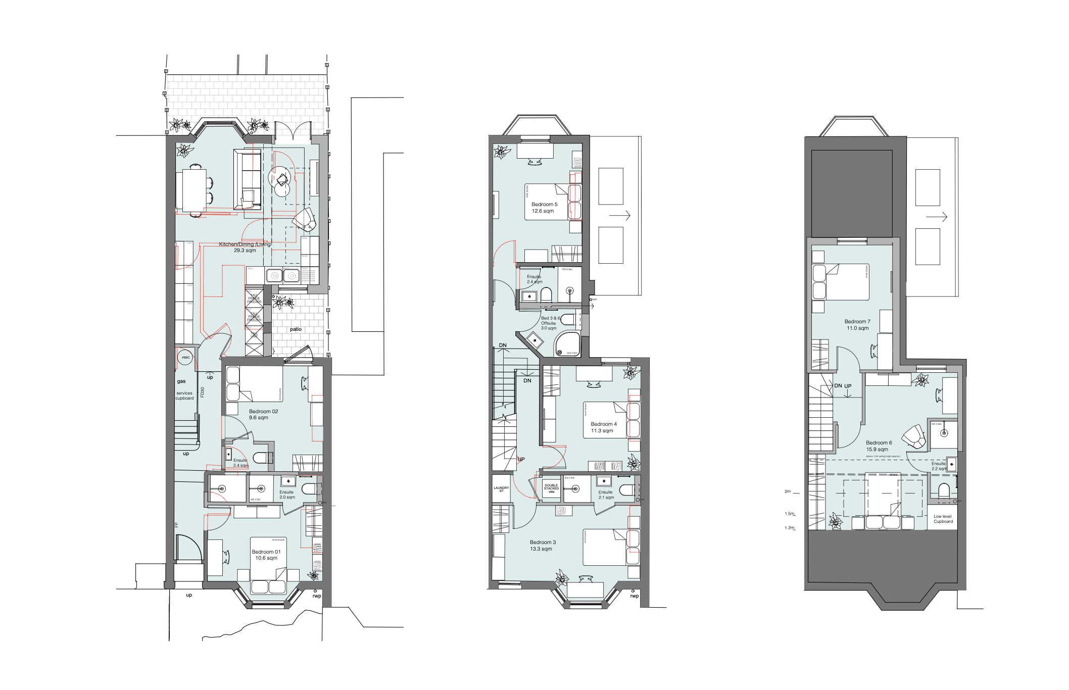 7 bed hmo conversion in lewisham proposed floor plans