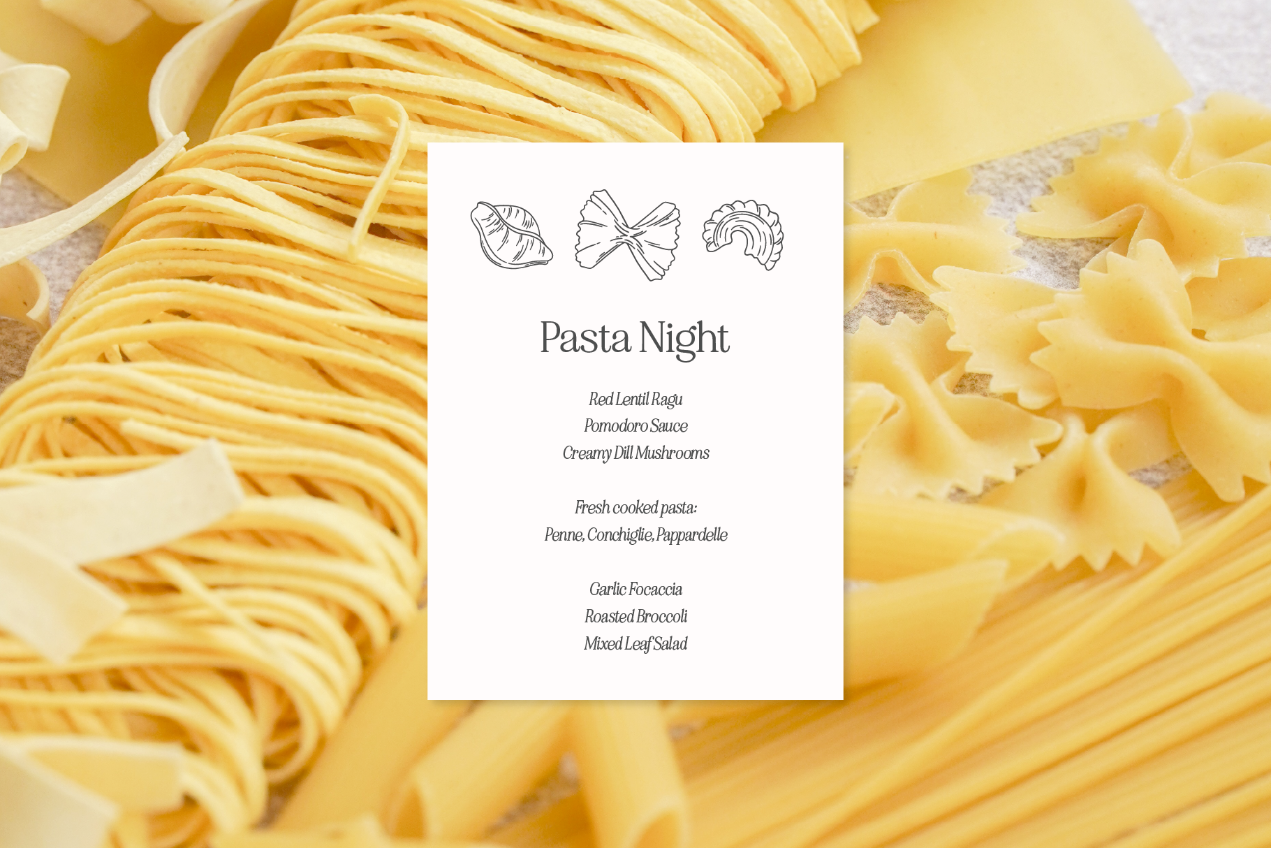 Pasta Hand drawn Vector Illustrations