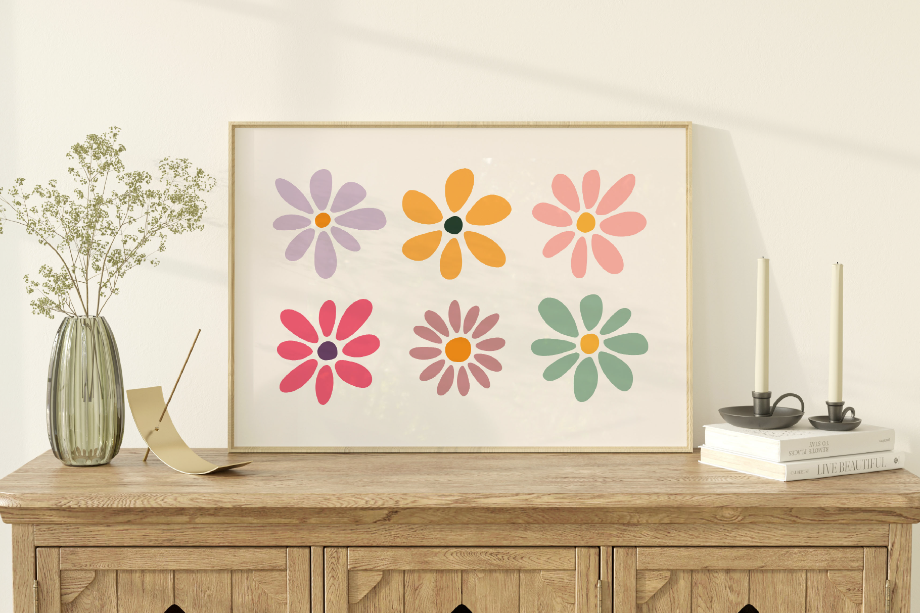 Abstract Flowers Vector Illustrations