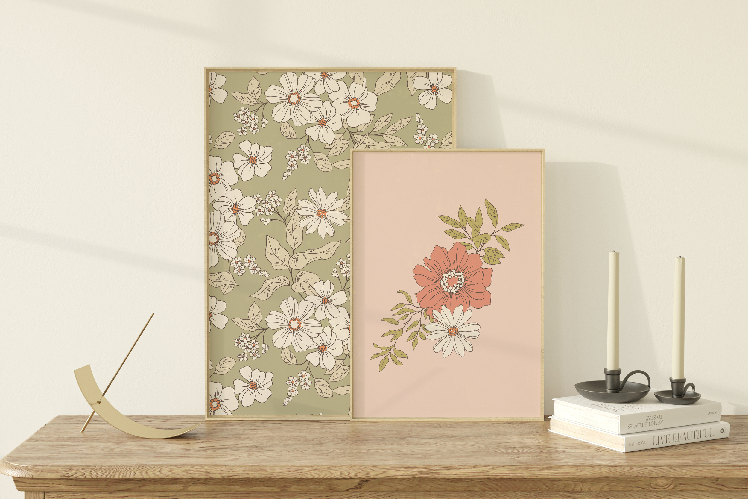 Summer Floral Hand Drawn Vector Illustrations