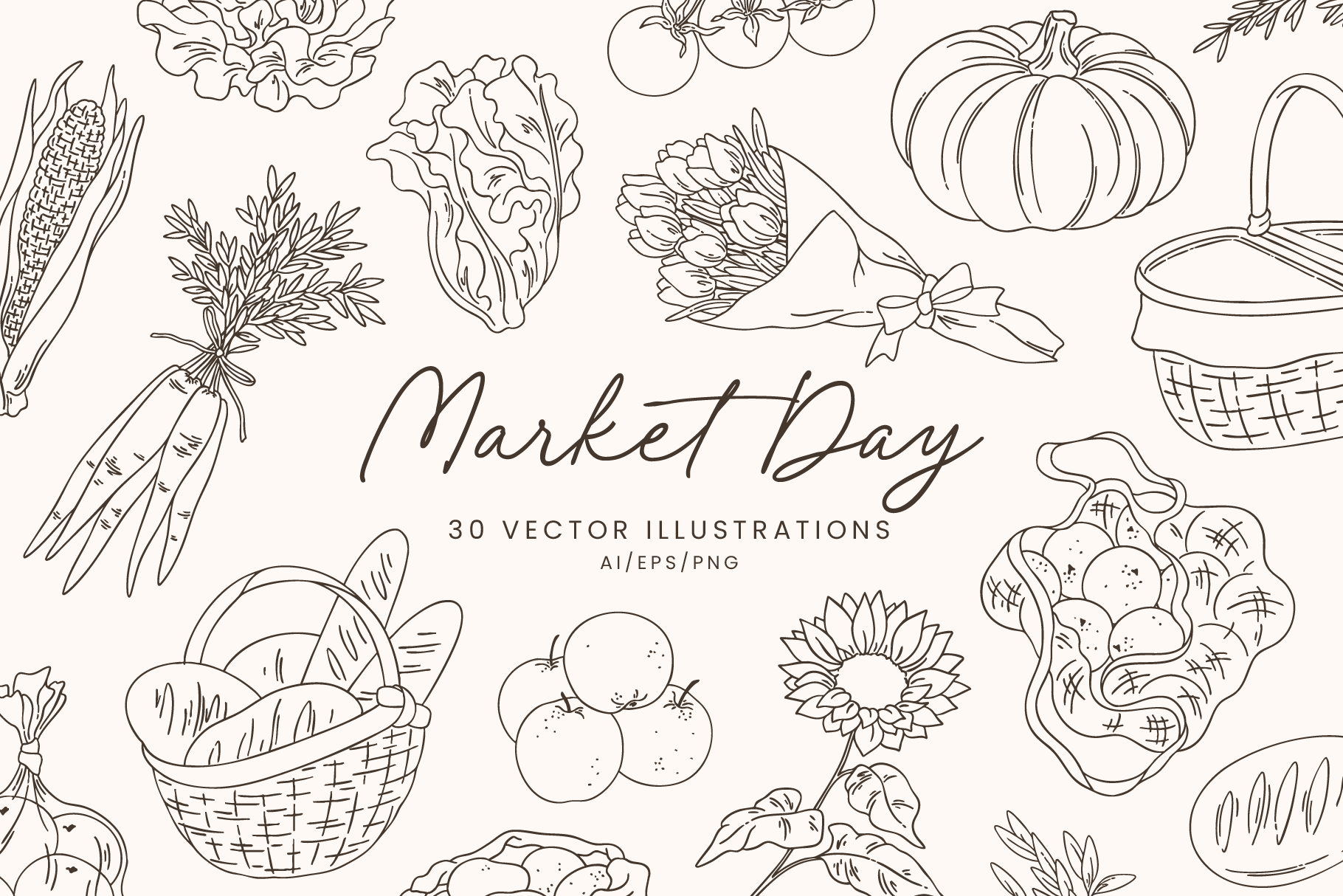 Farmer’s Market Vector Illustrations