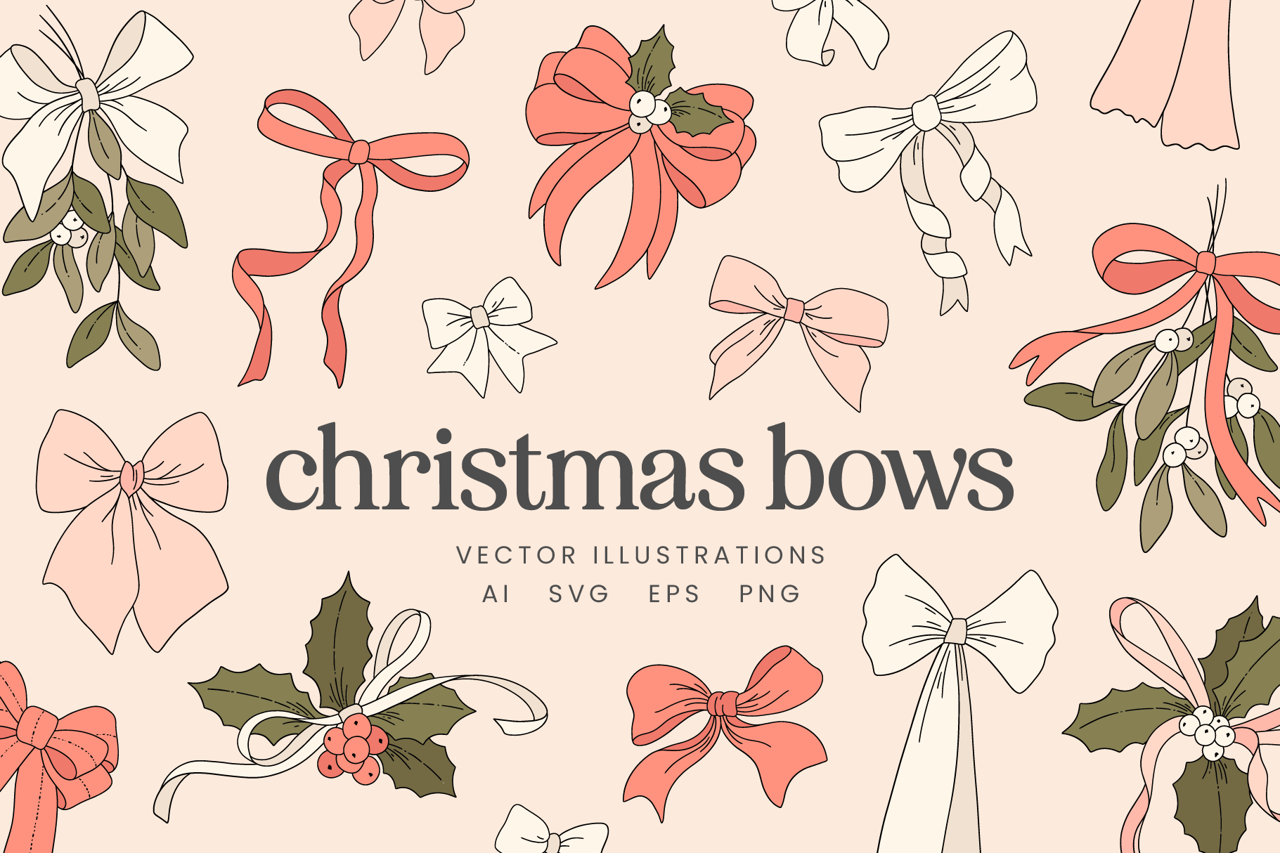 Christmas Bows Vector Illustrations