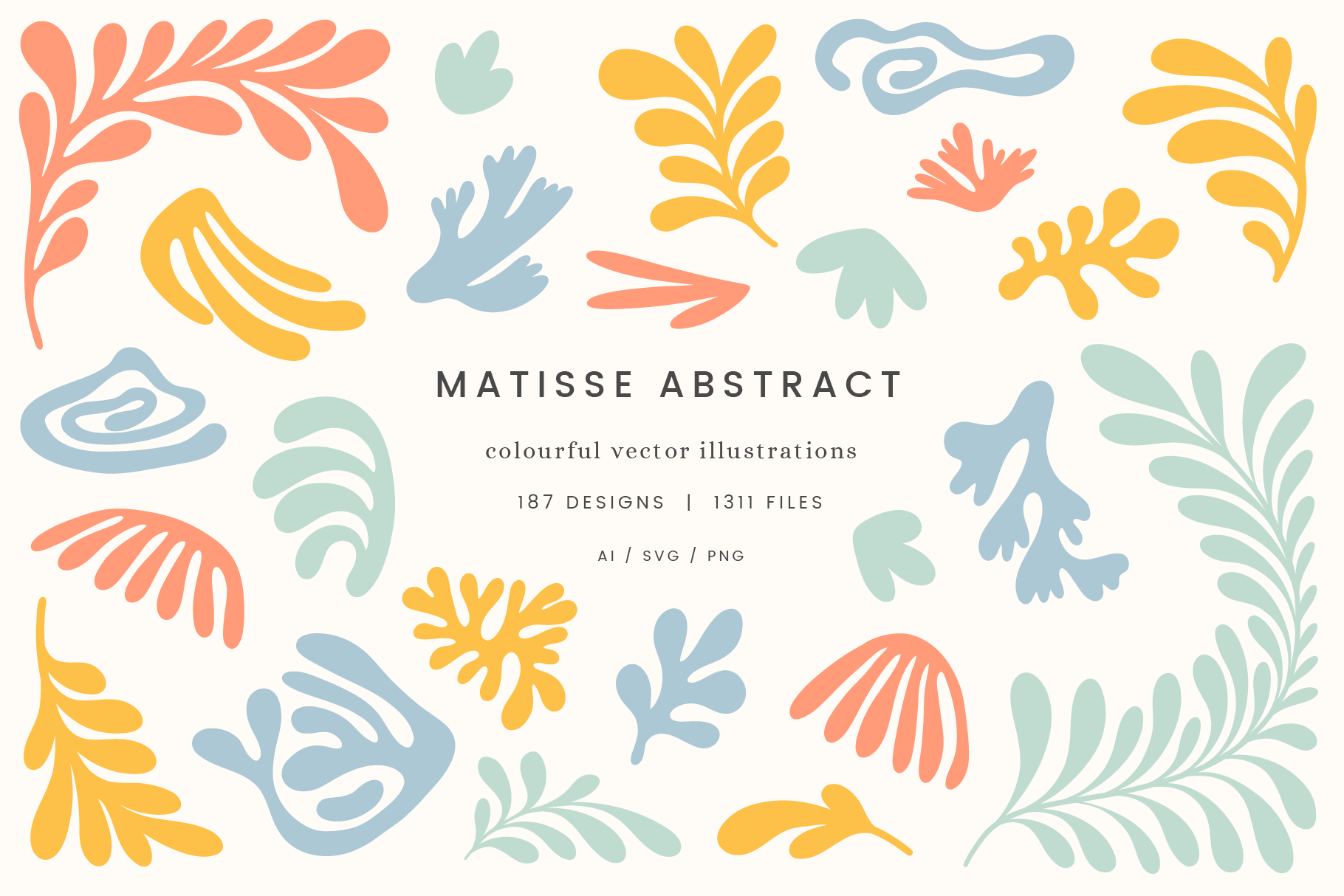 Matisse abstract shape vector illustrations