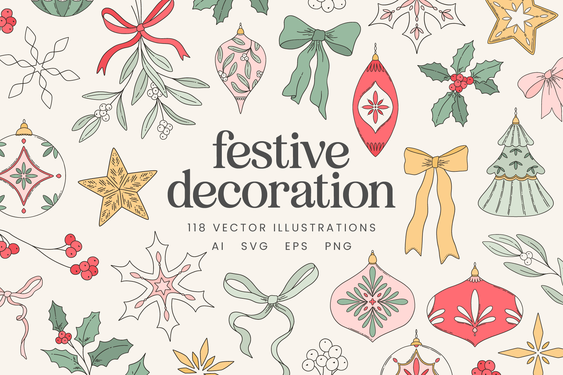 Festive Decoration Vector Illustrations
