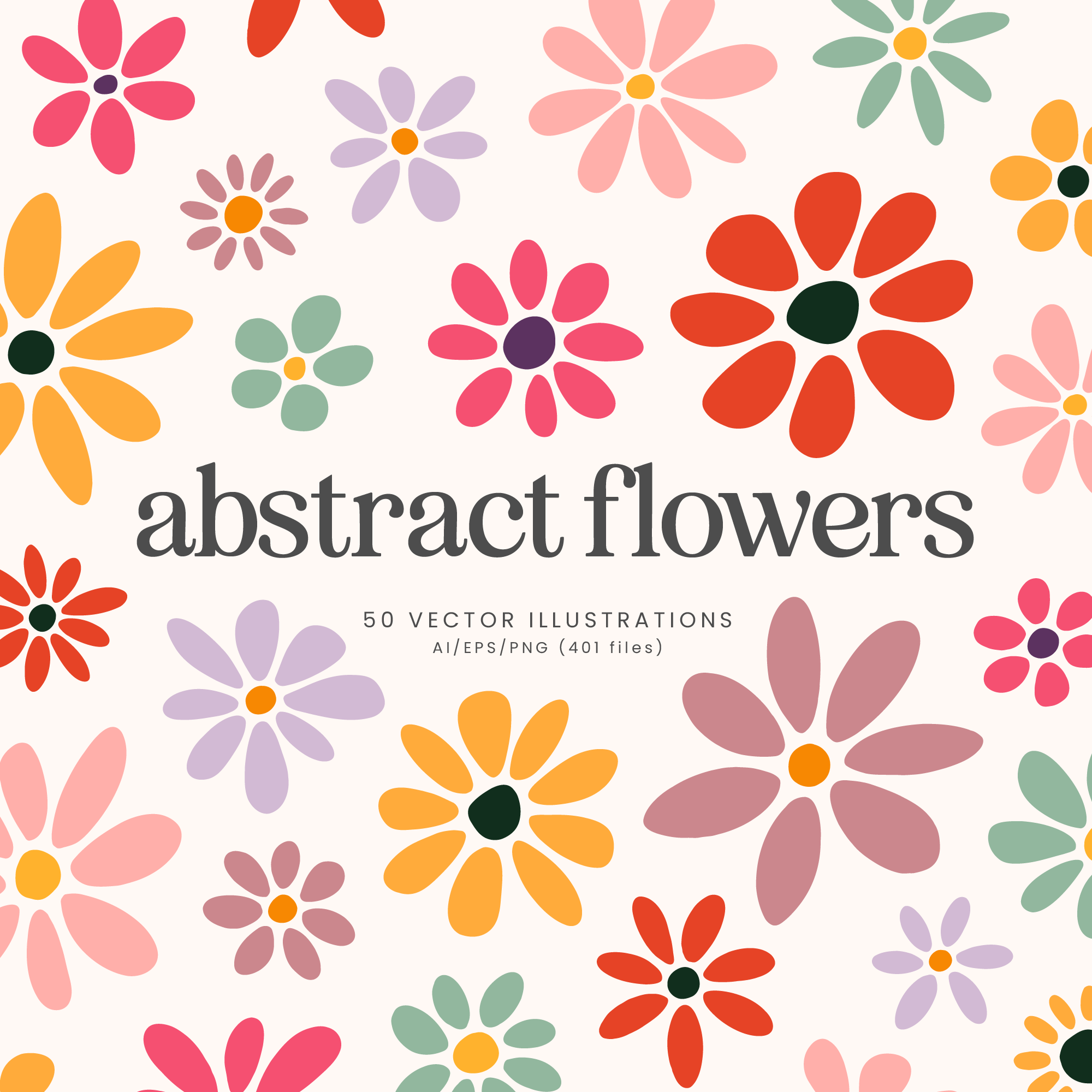 Abstract Flowers Vector Graphics